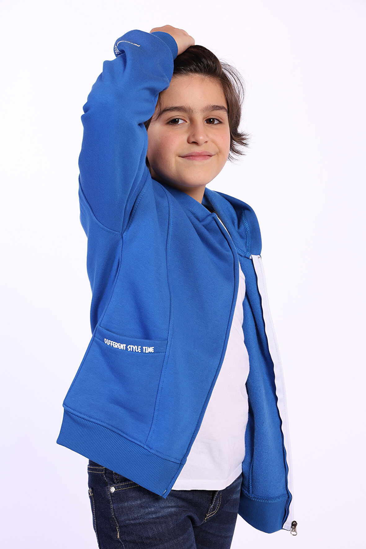 Toontoy Erkek Çocuk Cep Dıfferent Style Tıme Baskılı Hırka