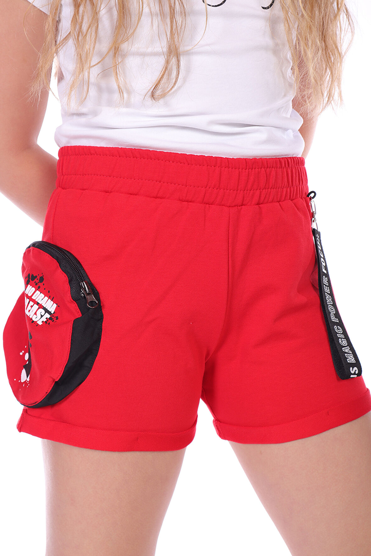 Toontoy Kız Çocuk Cep No Drama Please Baskılı Şort