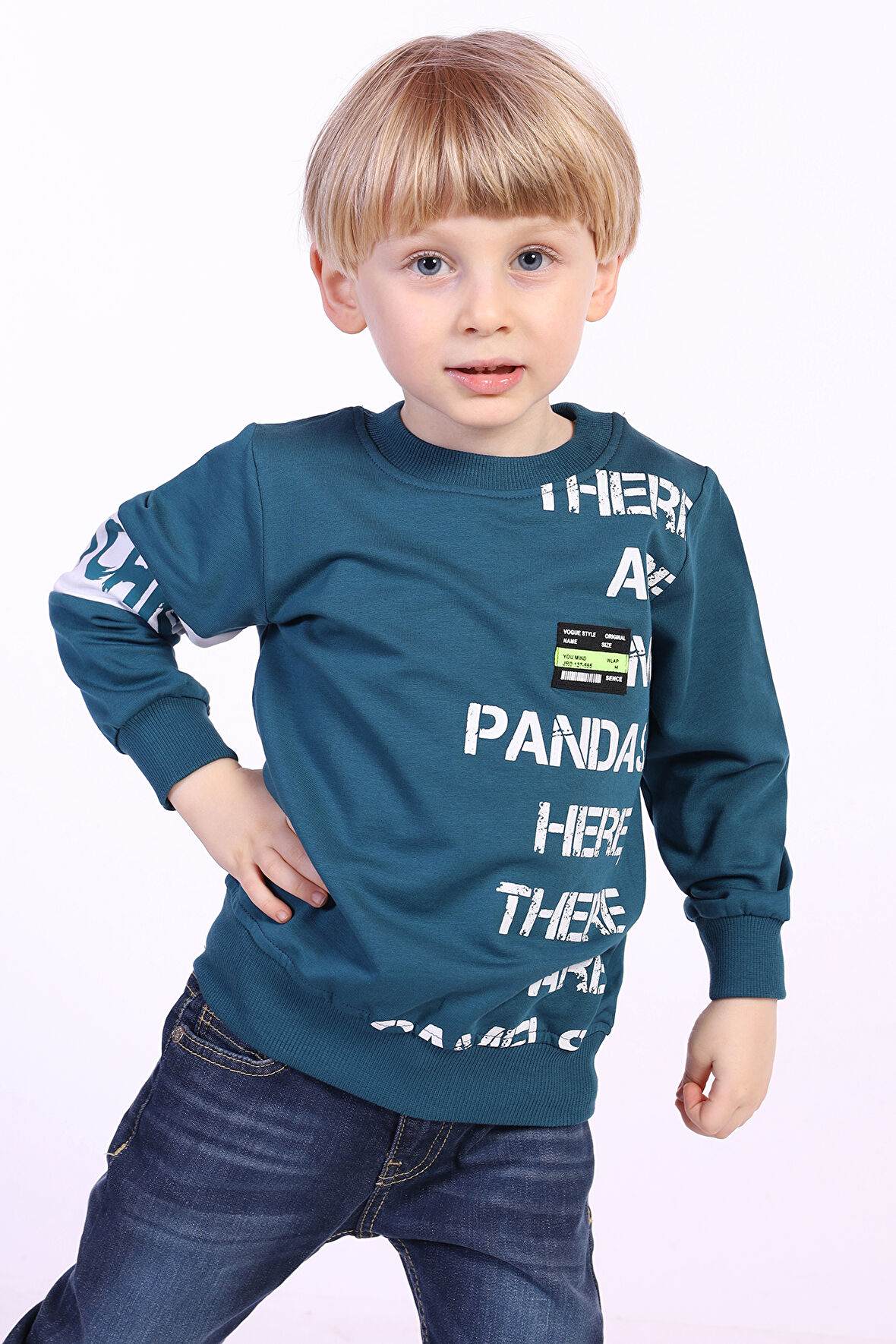 Toontoy Erkek Çocuk Ön Ve Kol Baskılı Sweatshirt