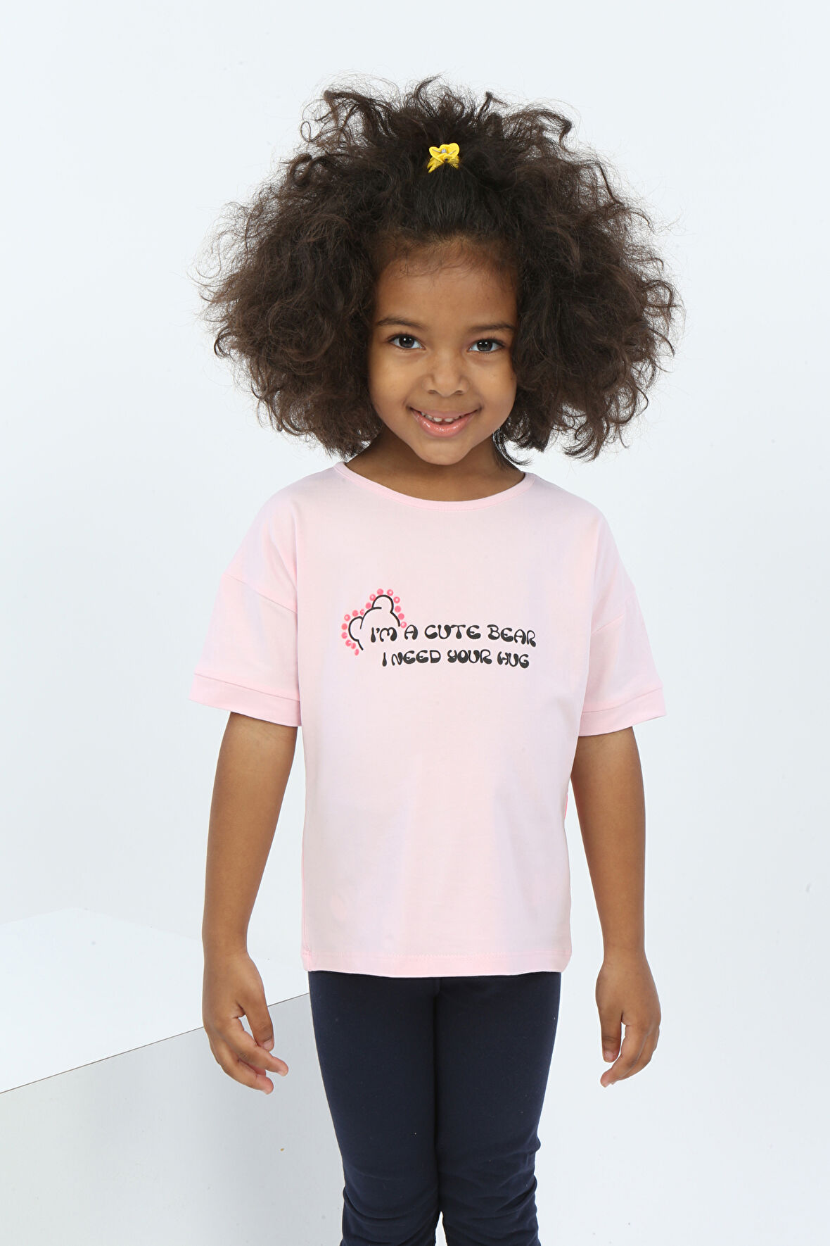 Toontoy Kız Çocuk Ayıcık Baskılı Tişört
