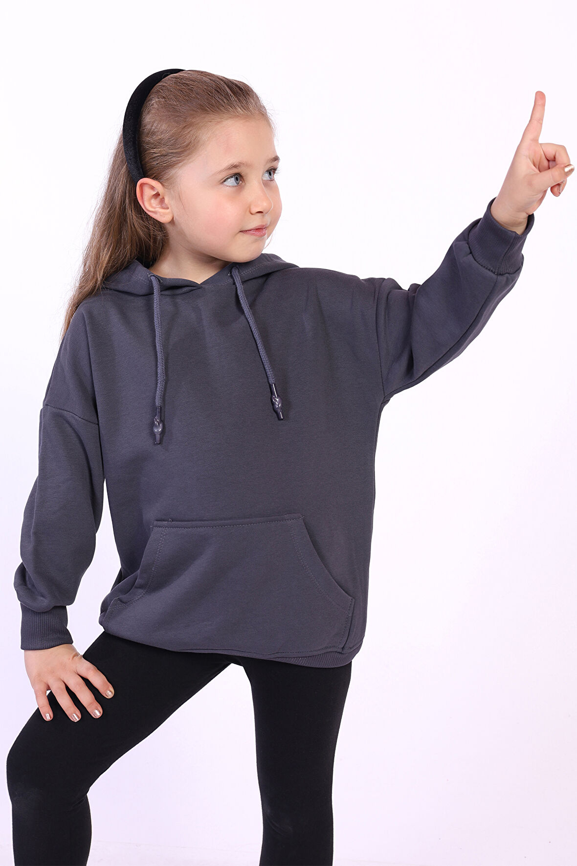 Toontoy Kız Çocuk Kanguru Cepli Sweatshirt