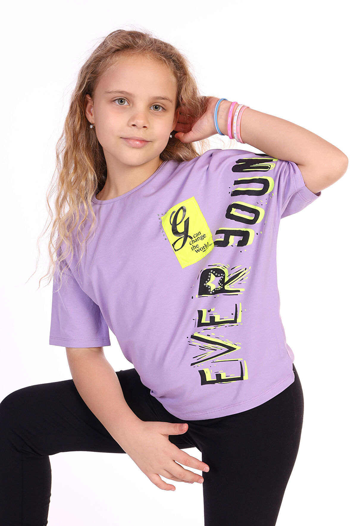 Toontoy Kız Çocuk Ever Young Baskılı Tişört