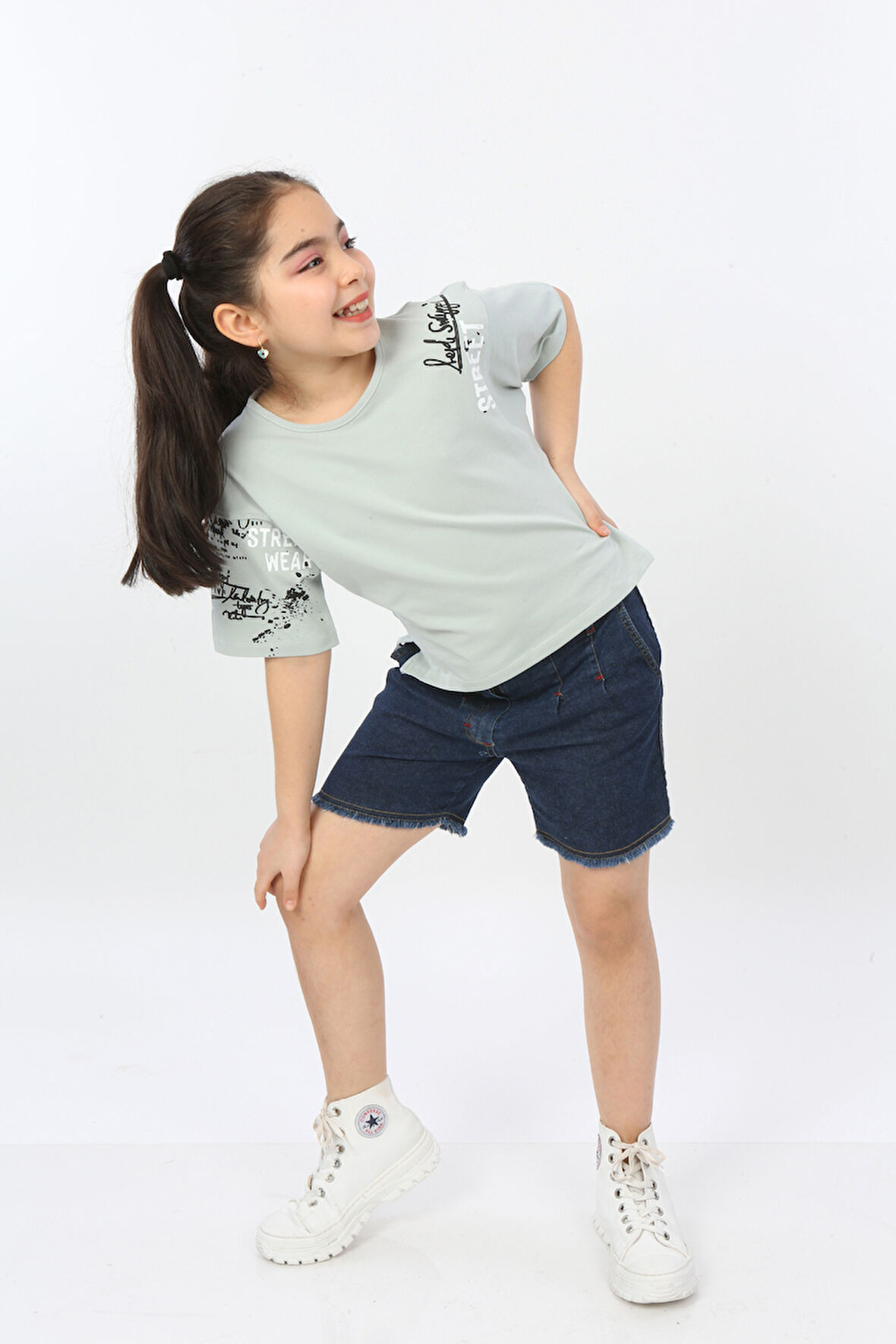 Toontoy Kız Çocuk Street Baskılı Tişört