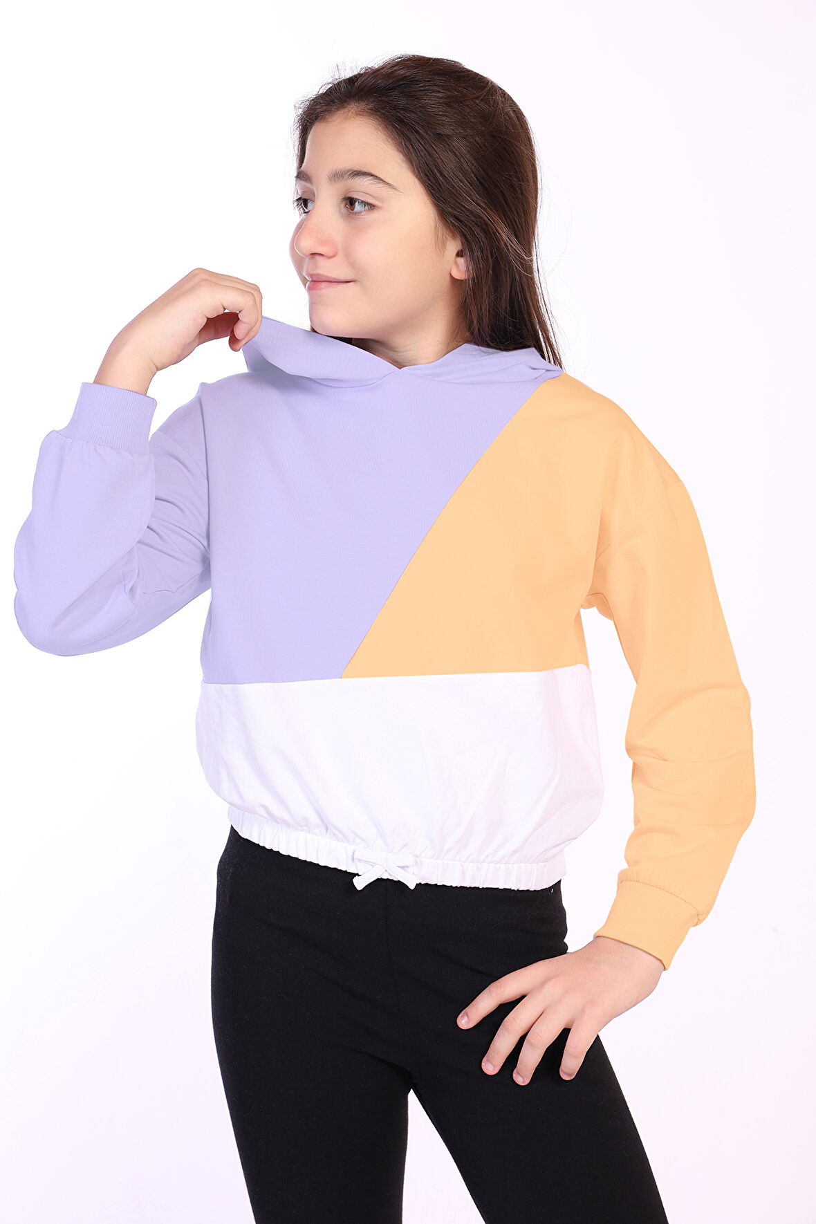 Toontoy Kız Çocuk Garnili Kapüşonlu Sweatshirt