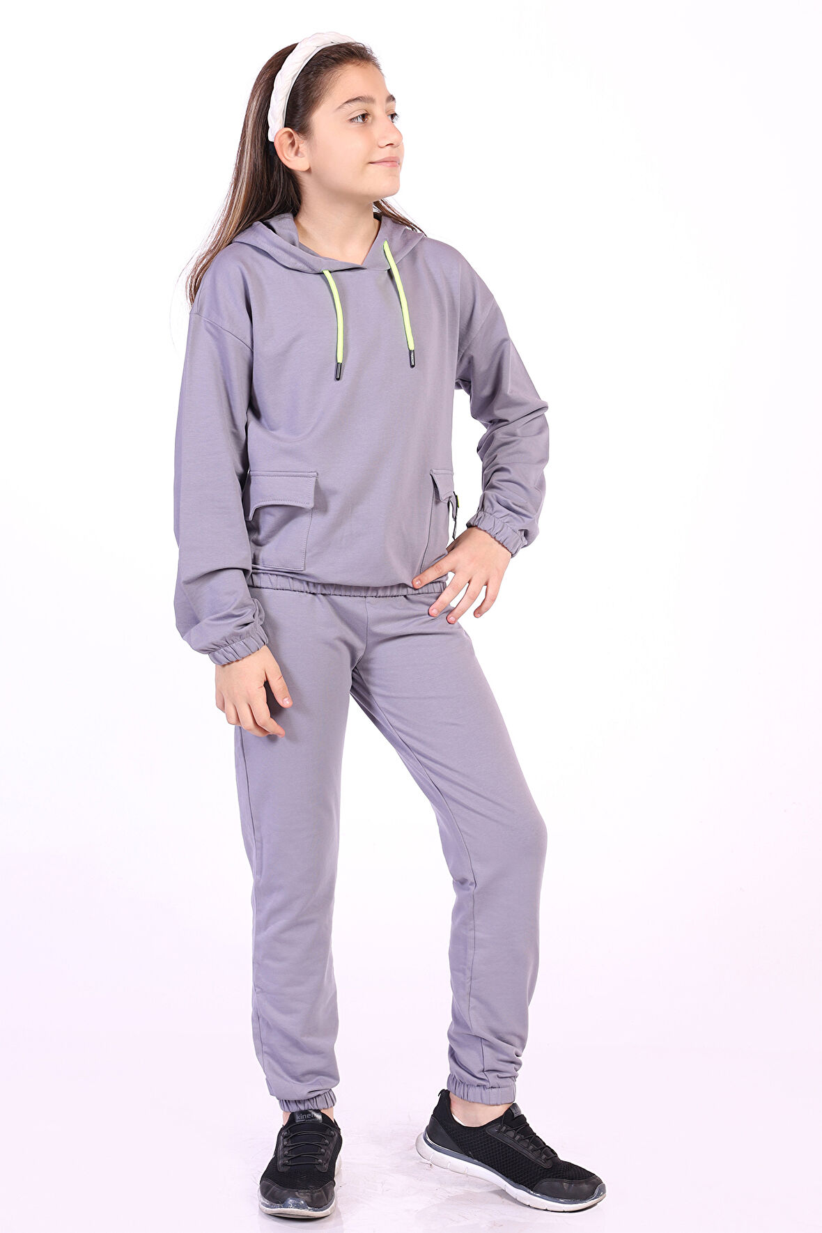 Toontoy Kız Çocuk Cepli Armalı Eşofman Takım