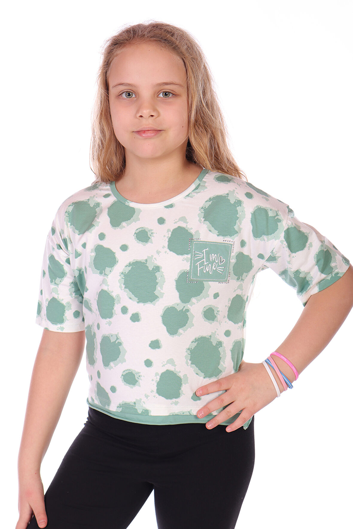 Toontoy Kız Çocuk Im Fıne Nakışlı Batik Tişört