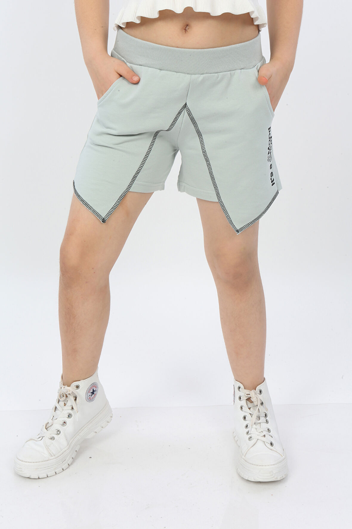 Toontoy Kız Çocuk Mood It S A Good Nakışlı Şort