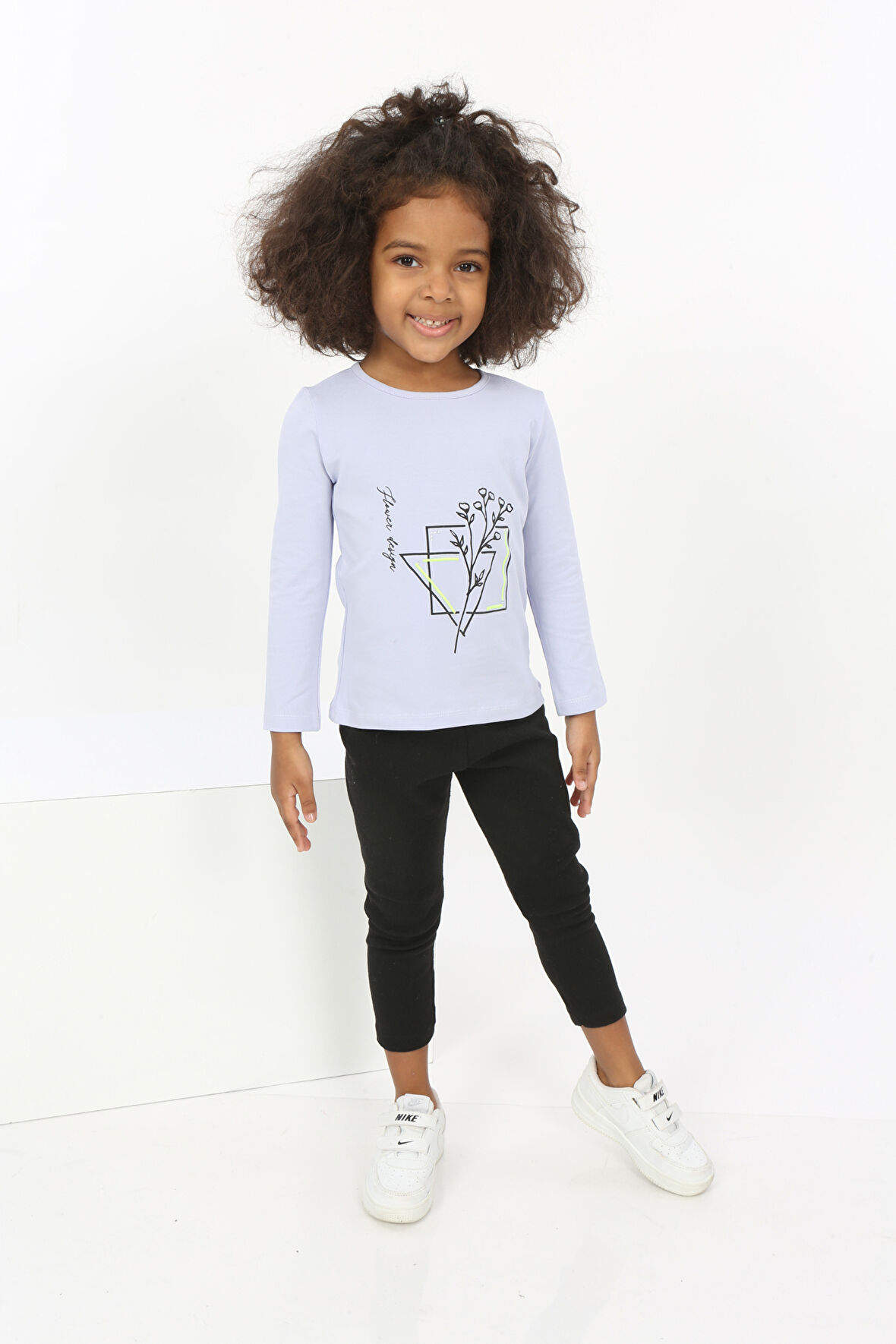 Toontoy Kız Bebek Çiçekli Yazı Nakışlı Tişört