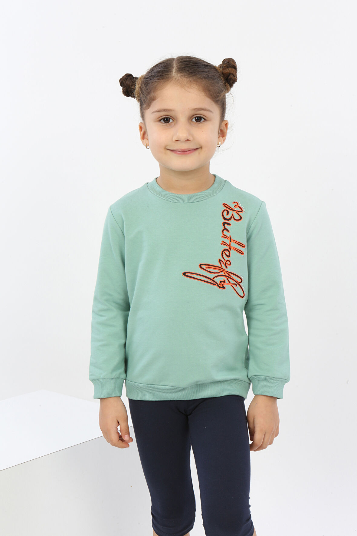 Toontoy Kız Çocuk Butterfly Nakışlı Sweatshirt