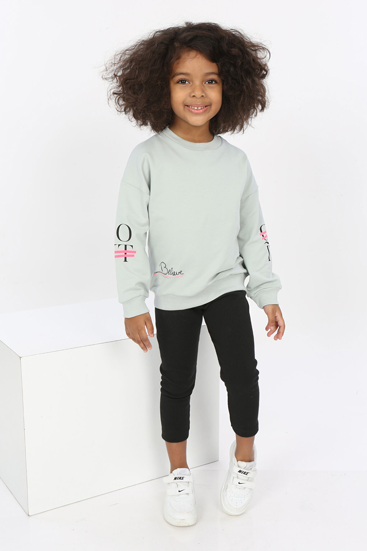 Toontoy Kız Bebek Believe Baskılı Sweatshirt