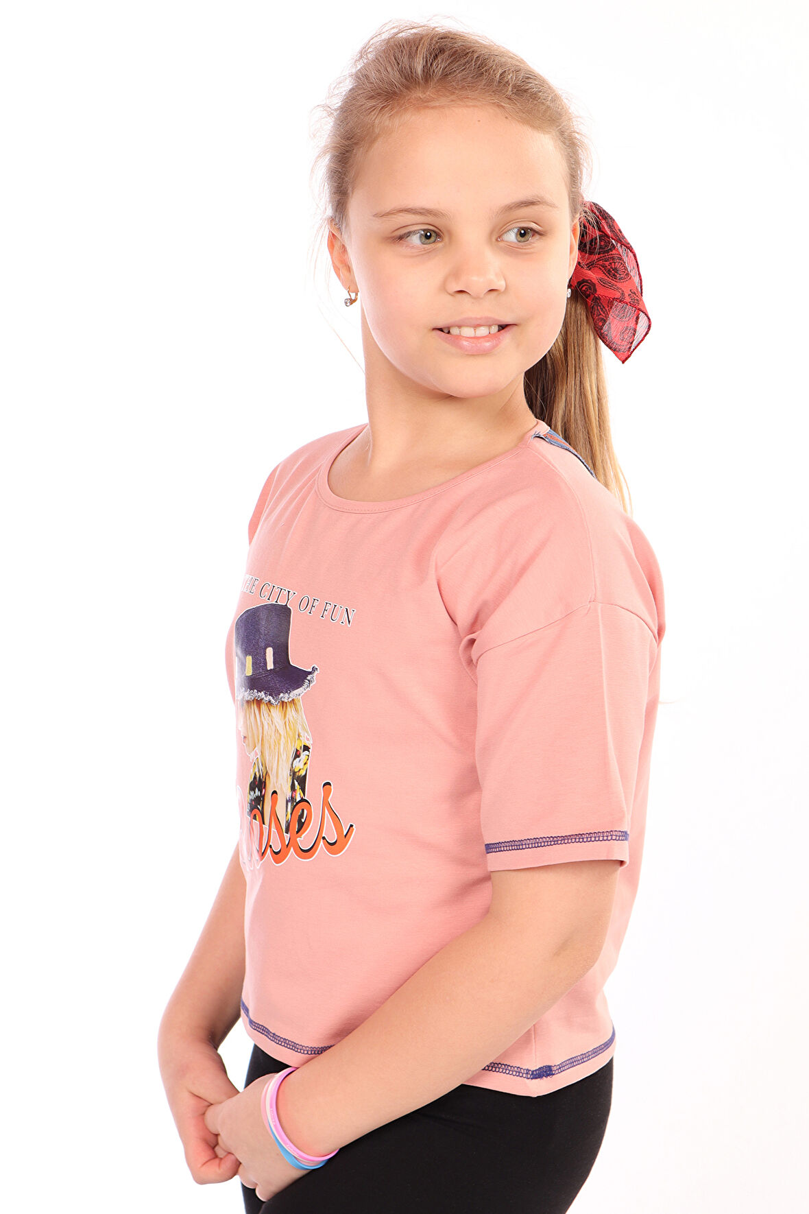 Toontoy Kız Çocuk Roses Yazı Baskılı Tişört