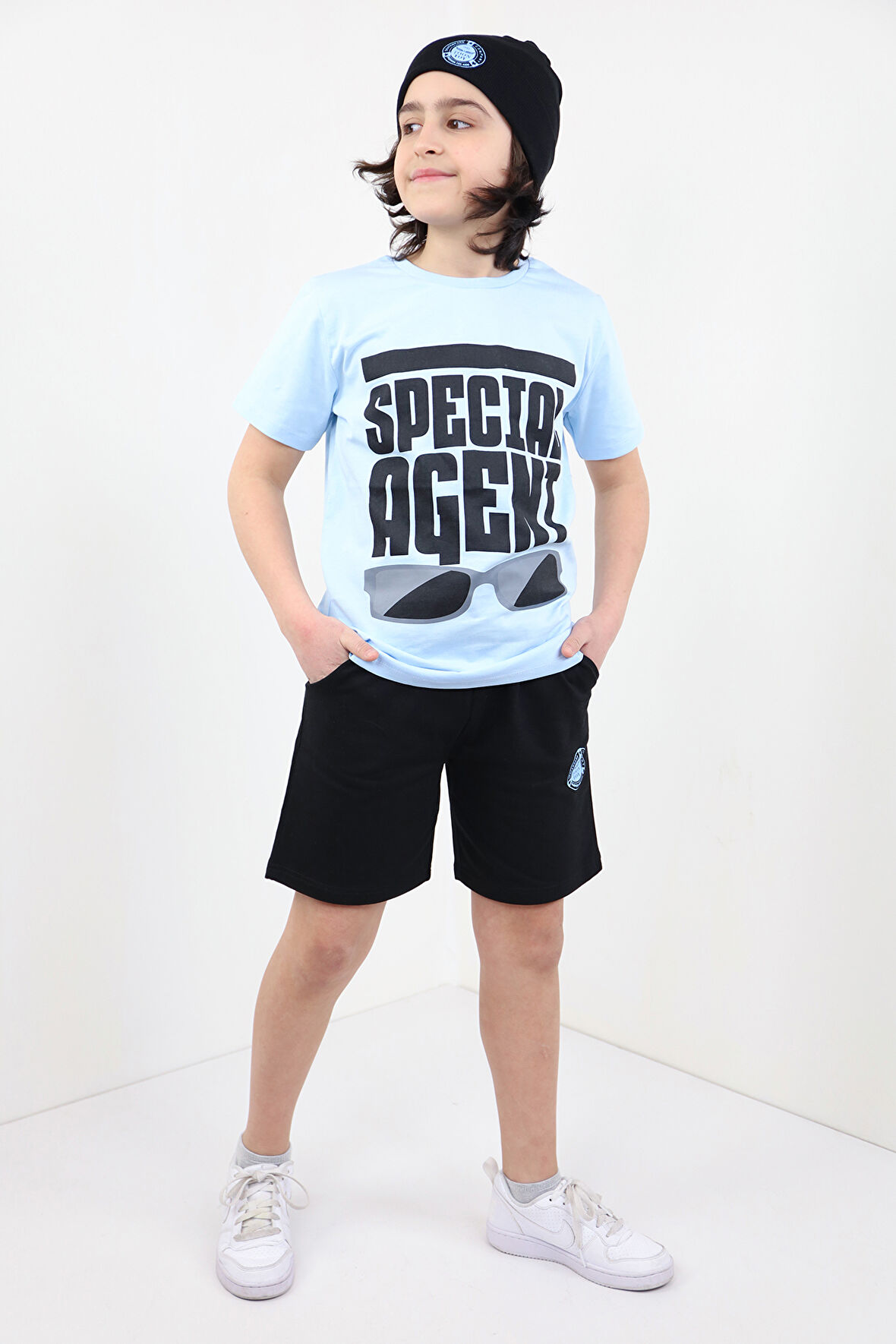 Toontoy Erkek Çocuk Önü Yazı Baskılı Alt Arma Detaylı Şortlu Takım