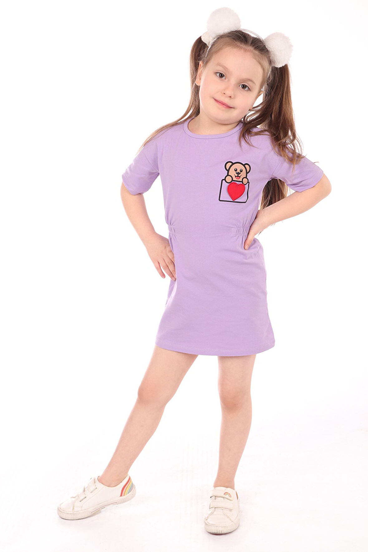 Toontoy Kız Bebek Nakışlı Elbise