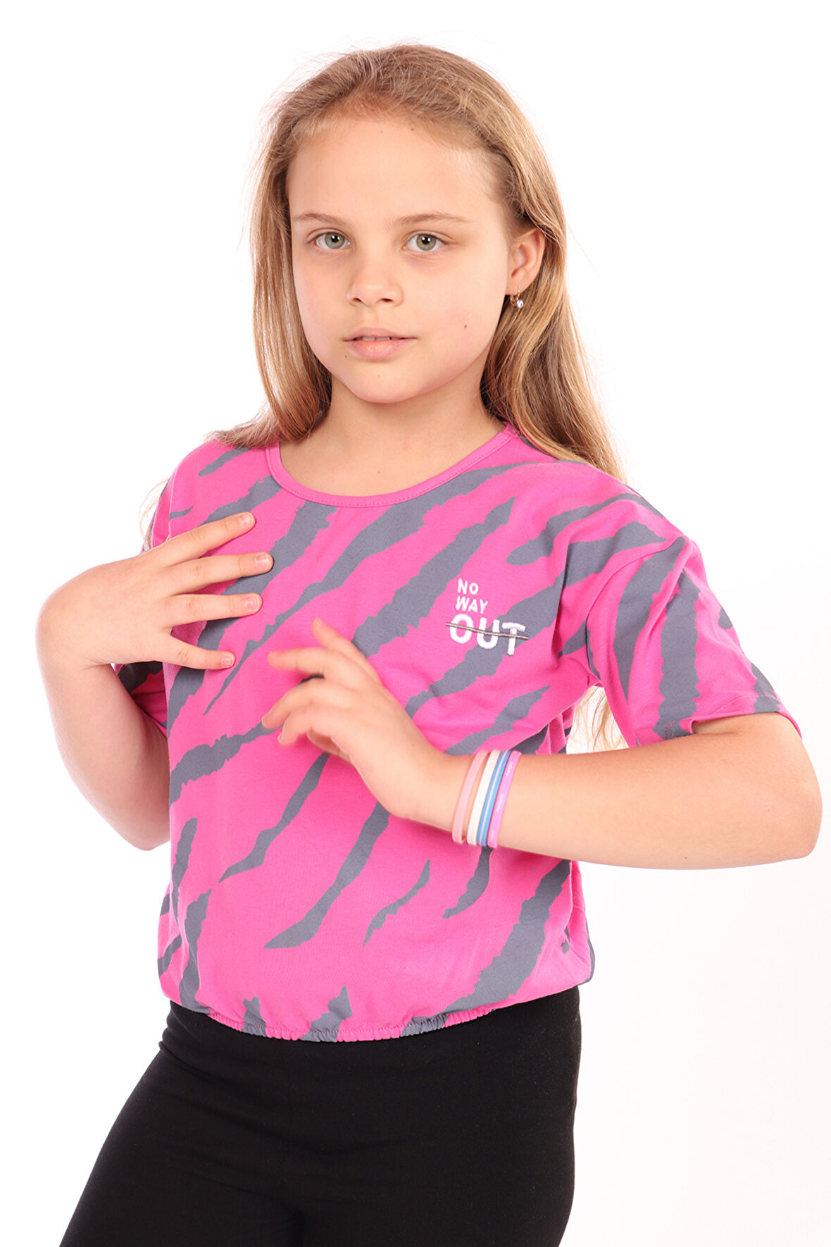 Toontoy Kız Çocuk Komple Baskılı Tişört