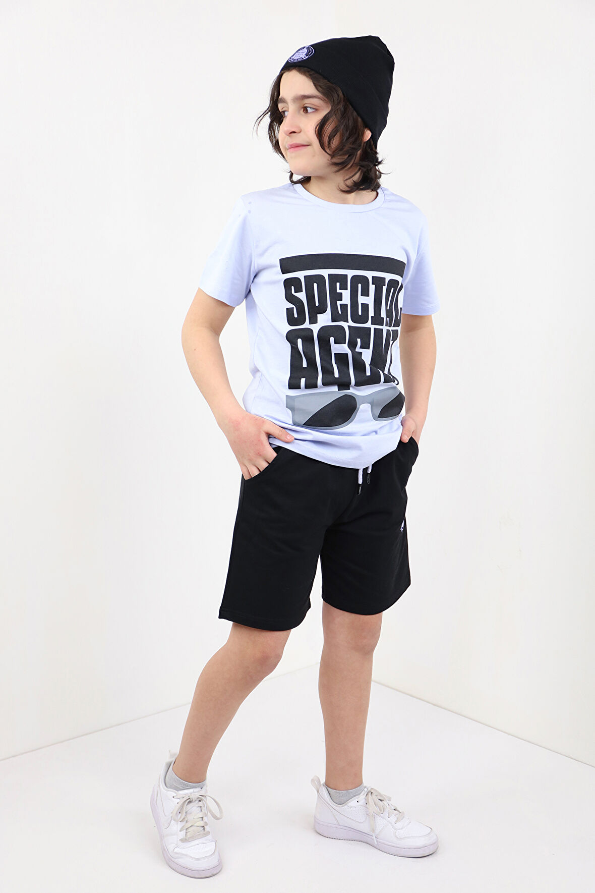 Toontoy Erkek Çocuk Önü Yazı Baskılı Alt Arma Detaylı Şortlu Takım