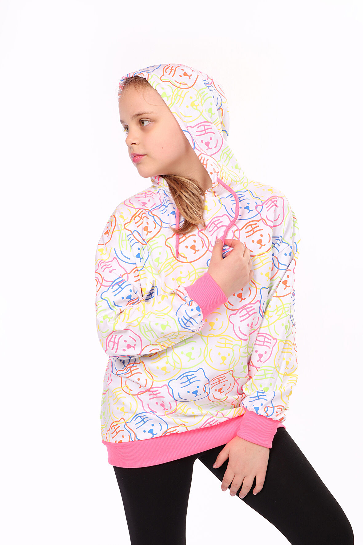 Toontoy Kız Çocuk Komple Baskılı Sweatshirt