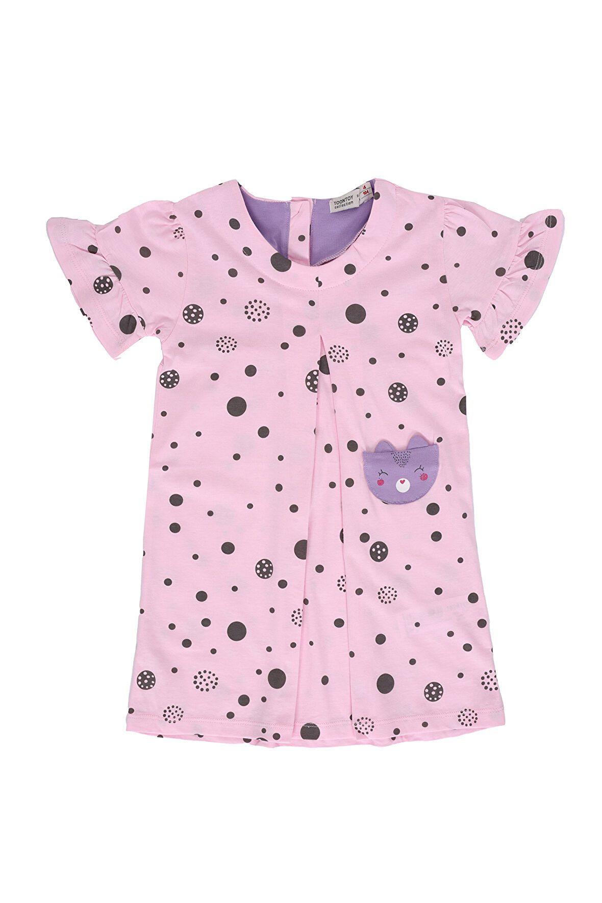 Toontoy Kız Çocuk Komple Baskılı Elbise