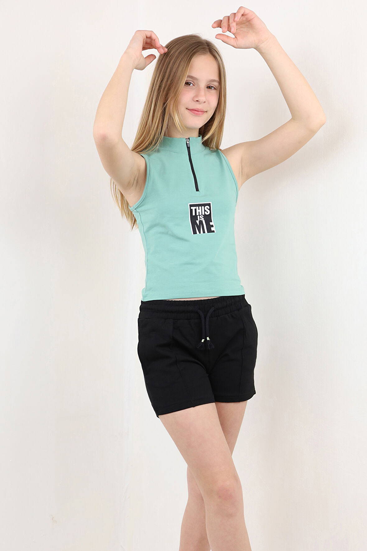 Toontoy Kız Çocuk Baskılı Şortlu Takım