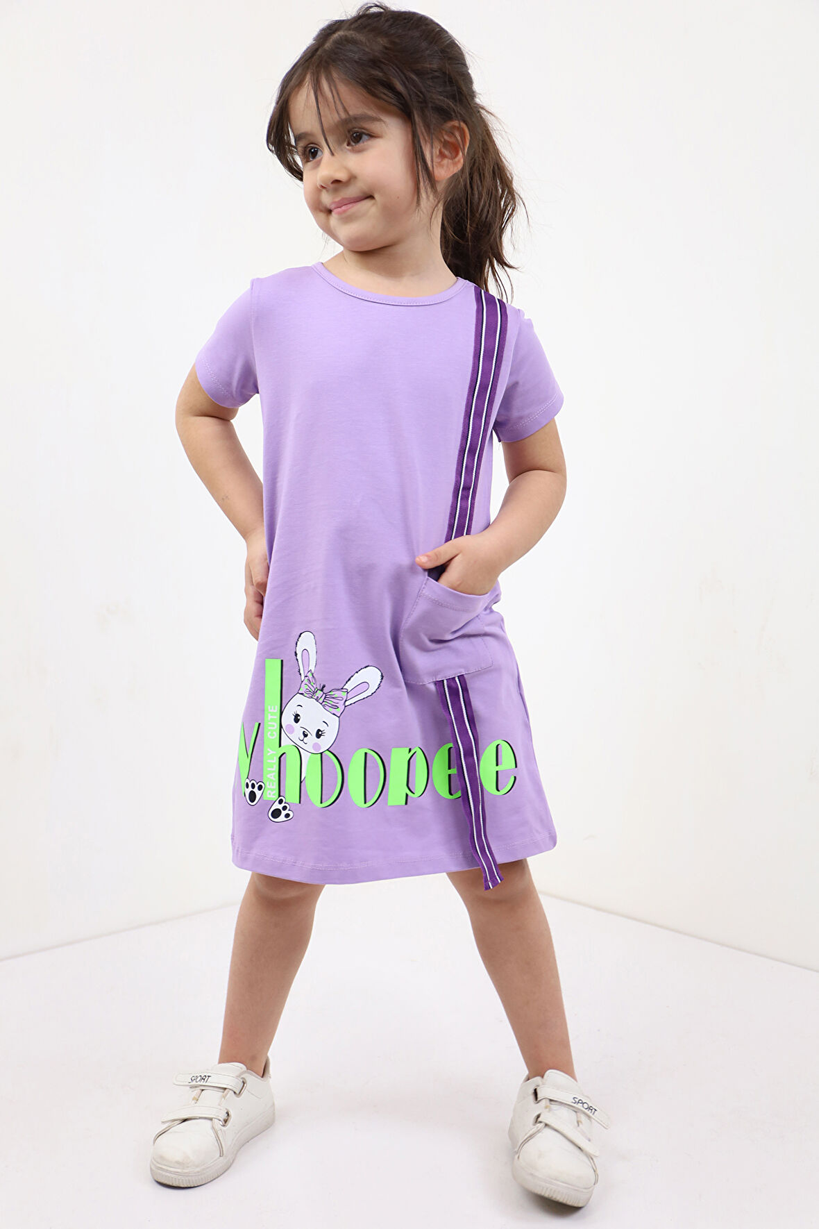 Toontoy Kız Çocuk Baskılı Elbise