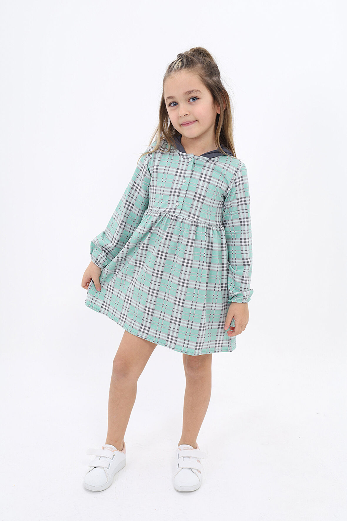 Toontoy Kız Çocuk Komple Desenli Elbise