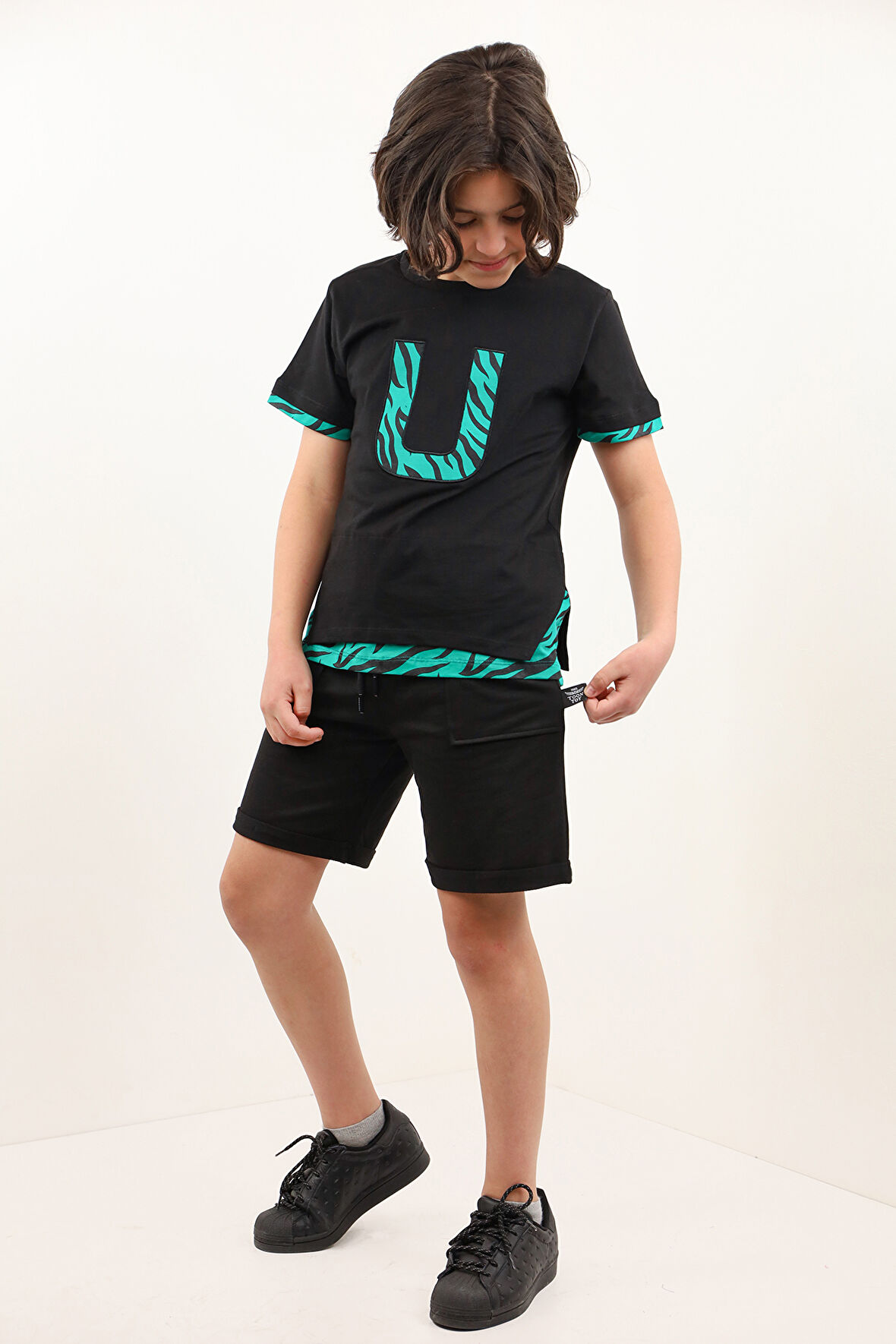 Toontoy Erkek Çocuk Nakışlı Şortlu Takım