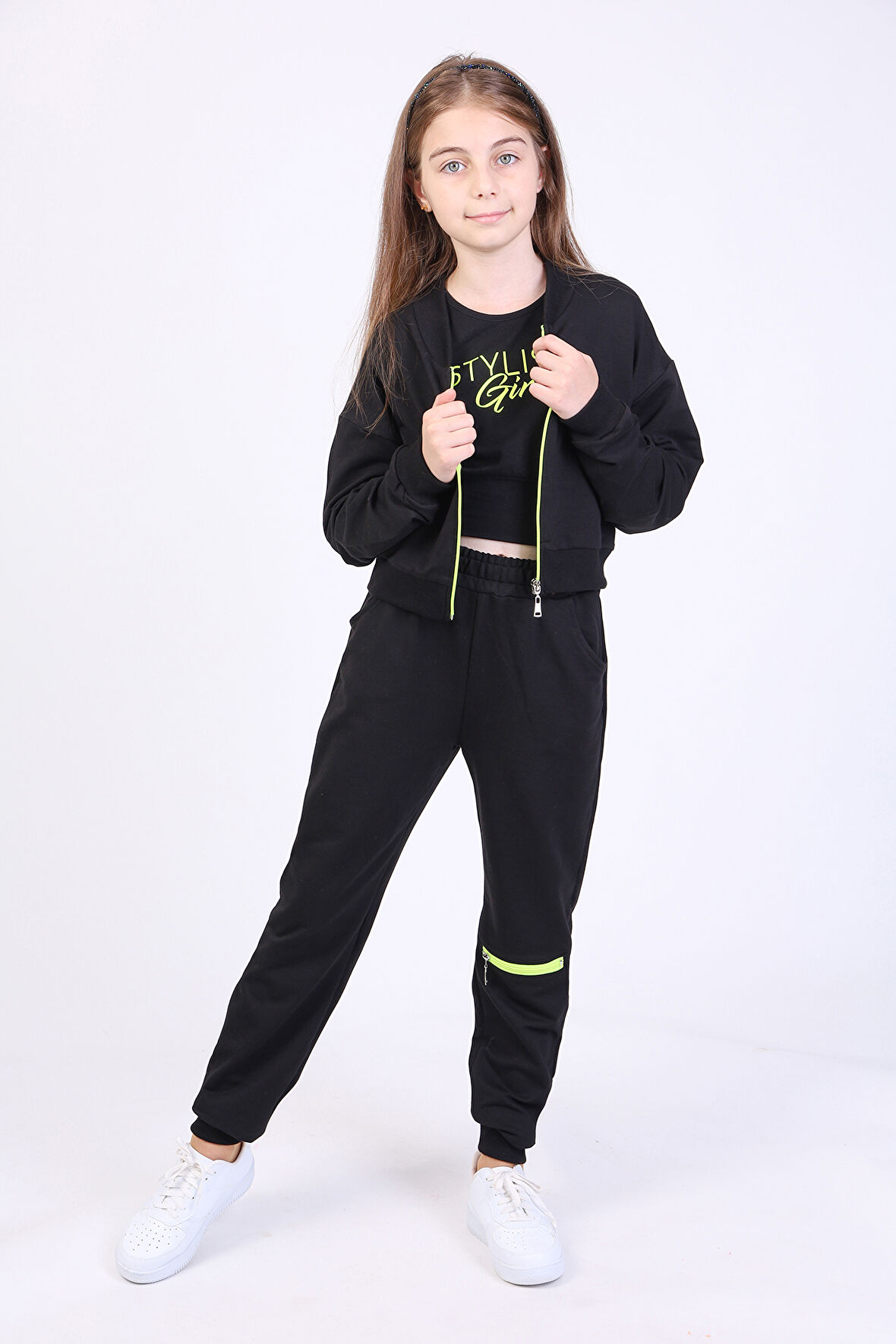 Toontoy Kız Çocuk 3lü Baskılı Eşofman Takım