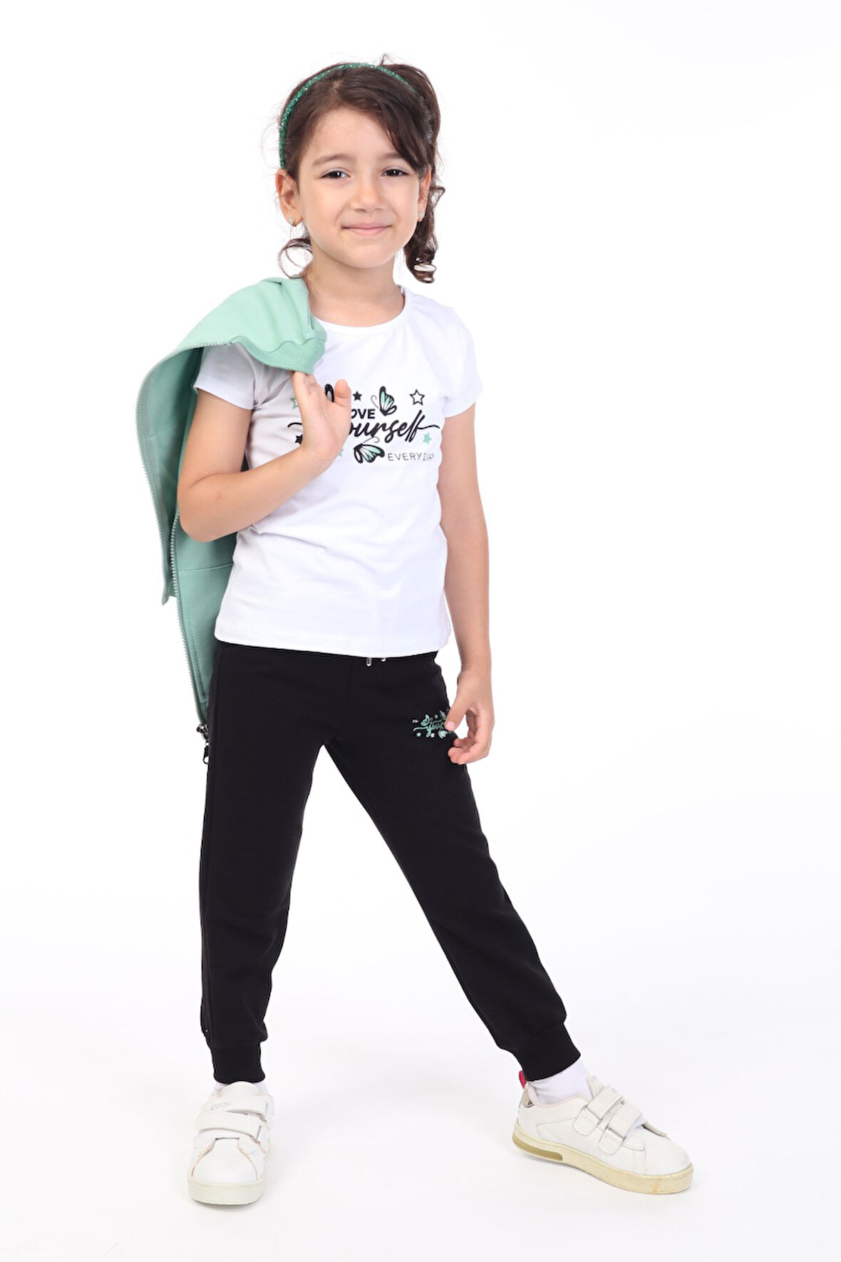 Toontoy Kız Çocuk 3lü Baskılı Eşofman Takım