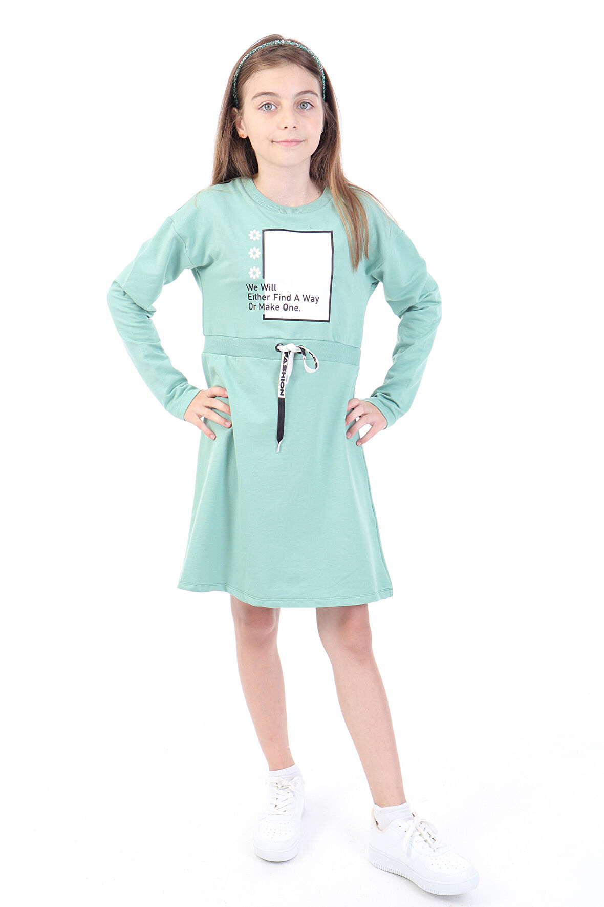 Toontoy Kız Çocuk Baskılı Elbise