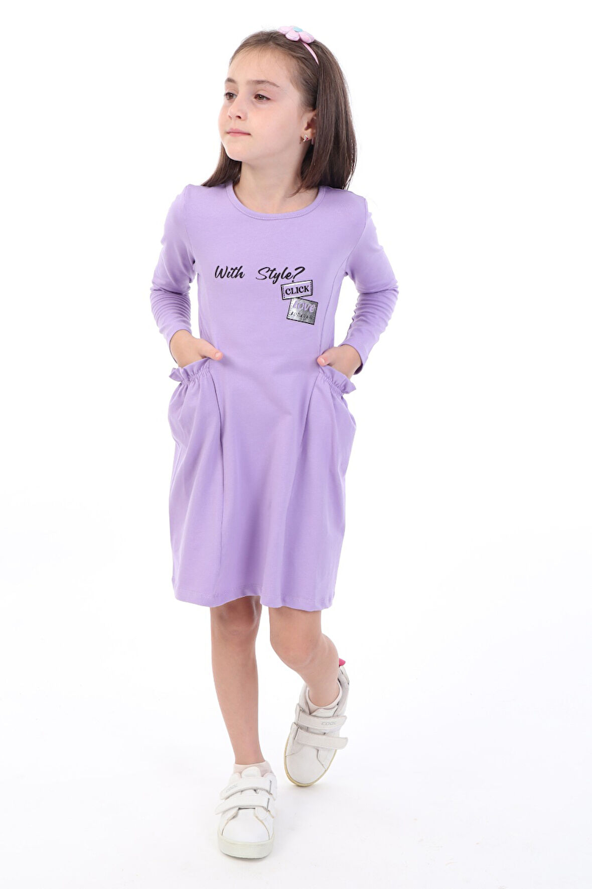 Toontoy Kız Çocuk Baskılı Elbise
