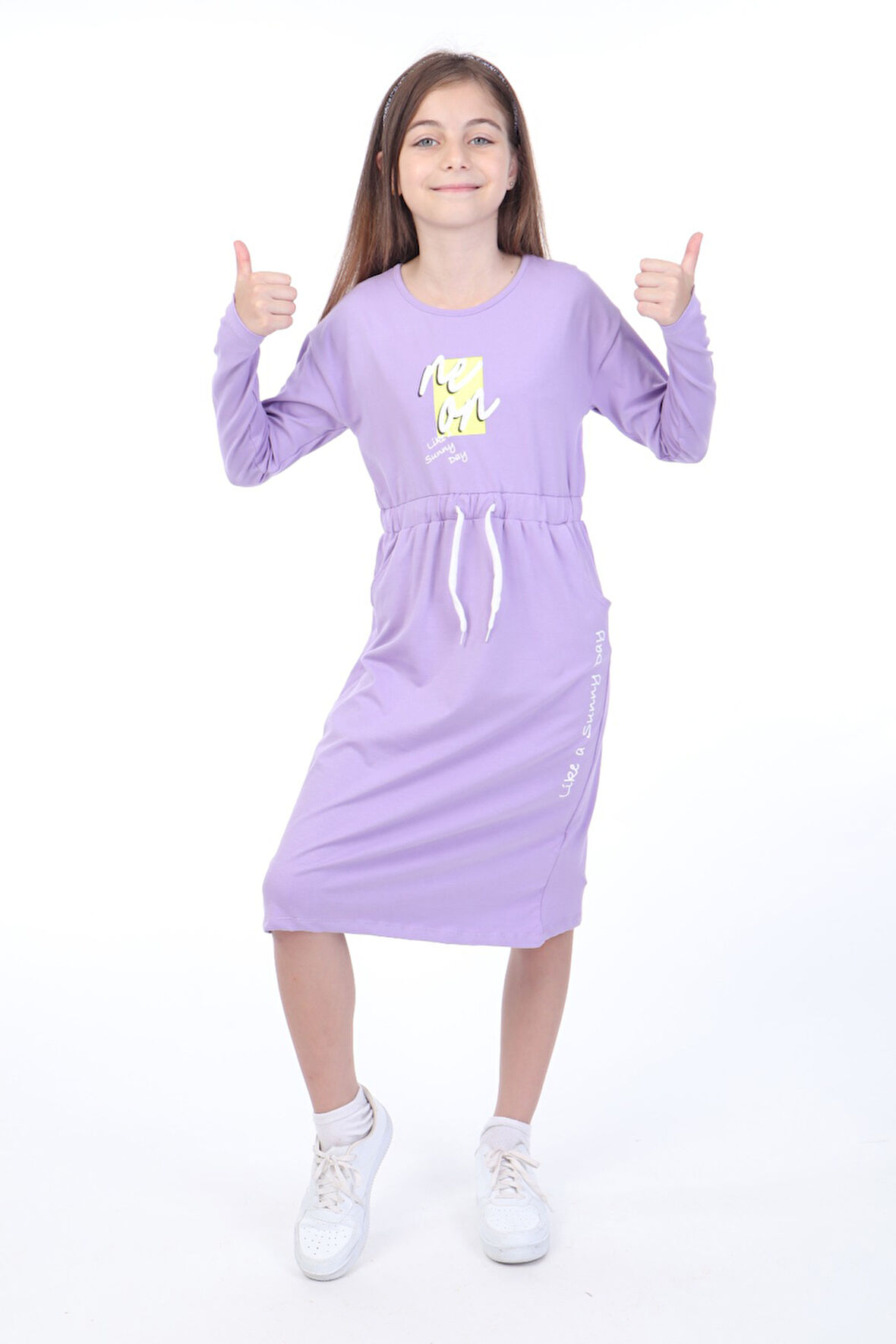 Toontoy Kız Çocuk Baskılı Elbise