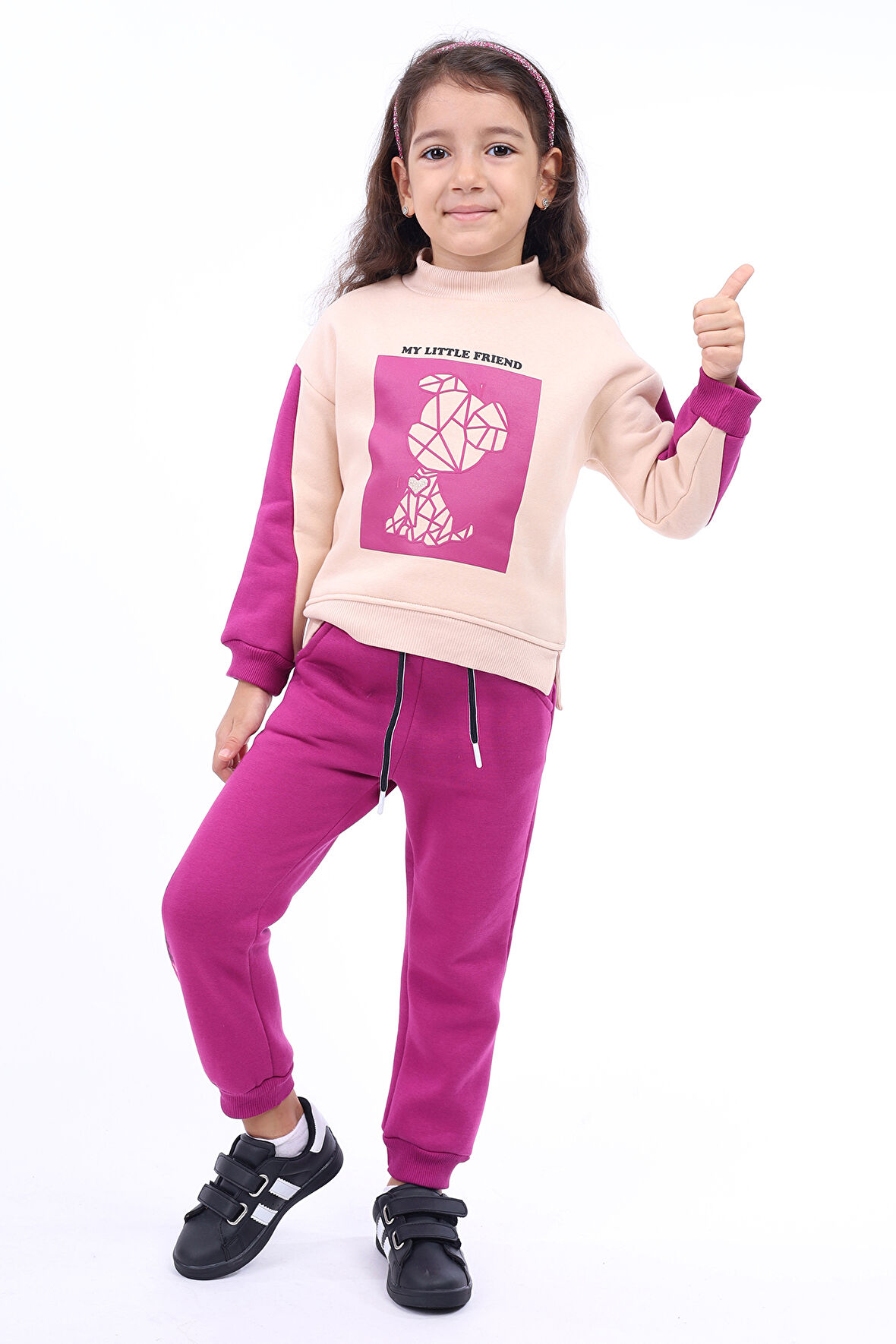 Toontoy Kız Çocuk Baskılı Eşofman Takım