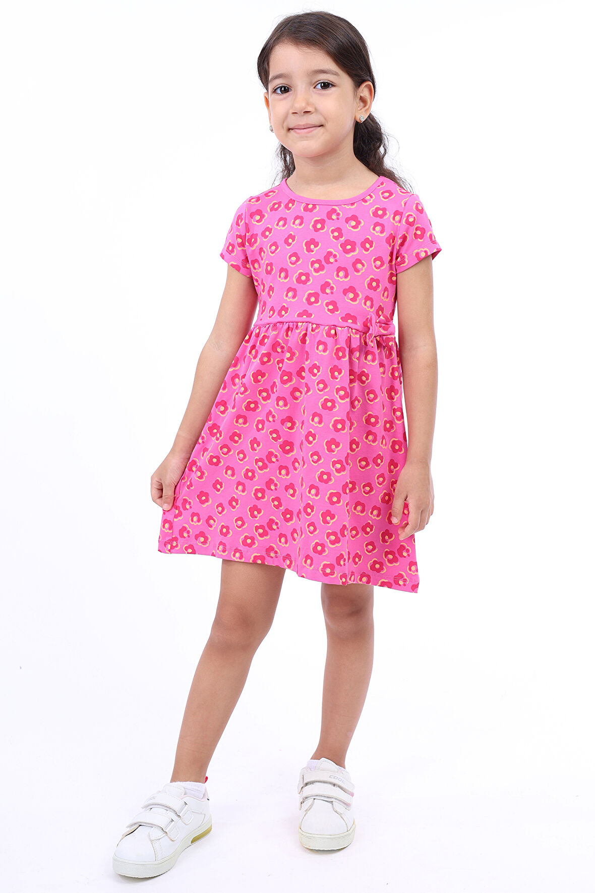 Toontoy Kız Çocuk Baskılı Elbise
