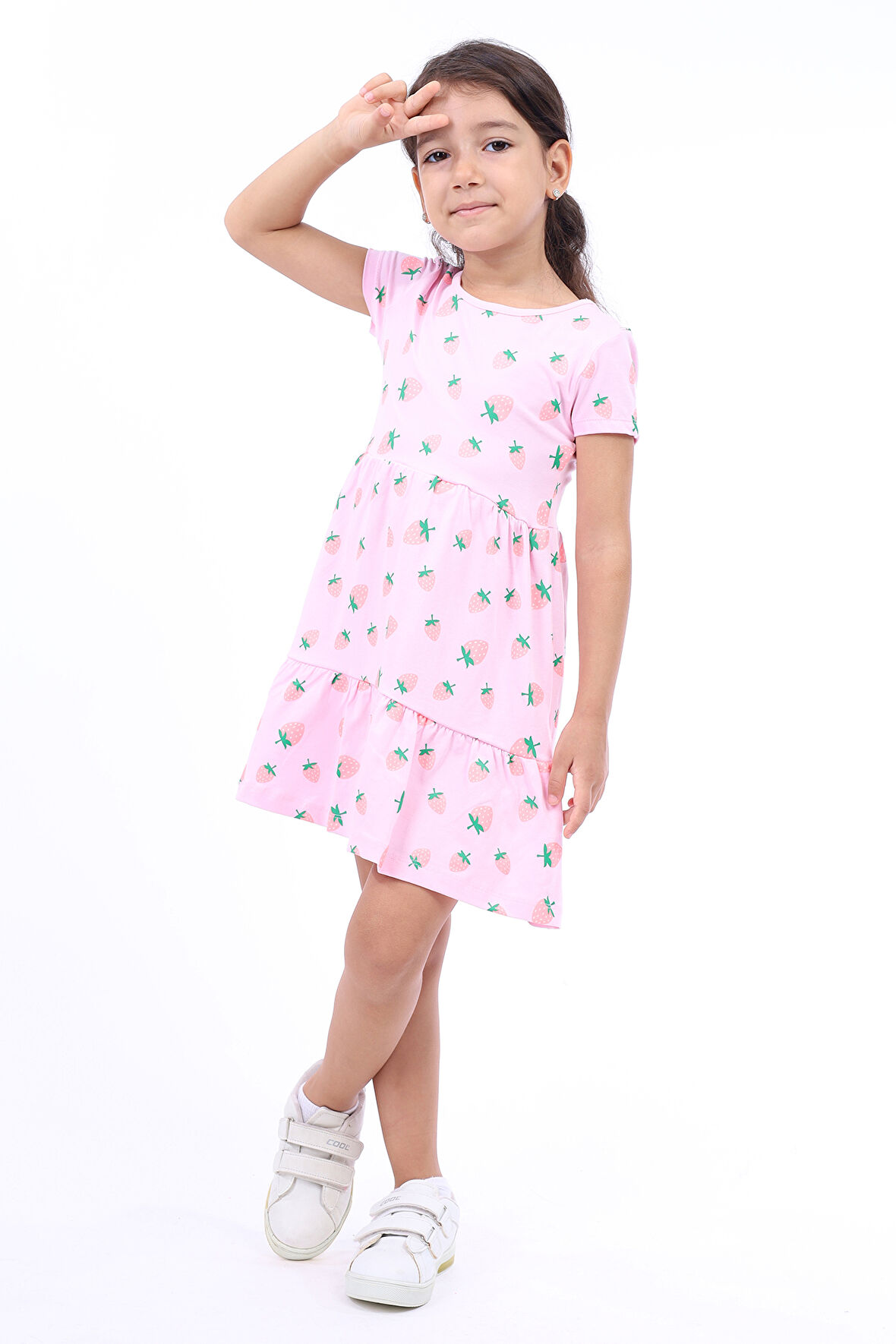 Toontoy Kız Çocuk Baskılı Elbise