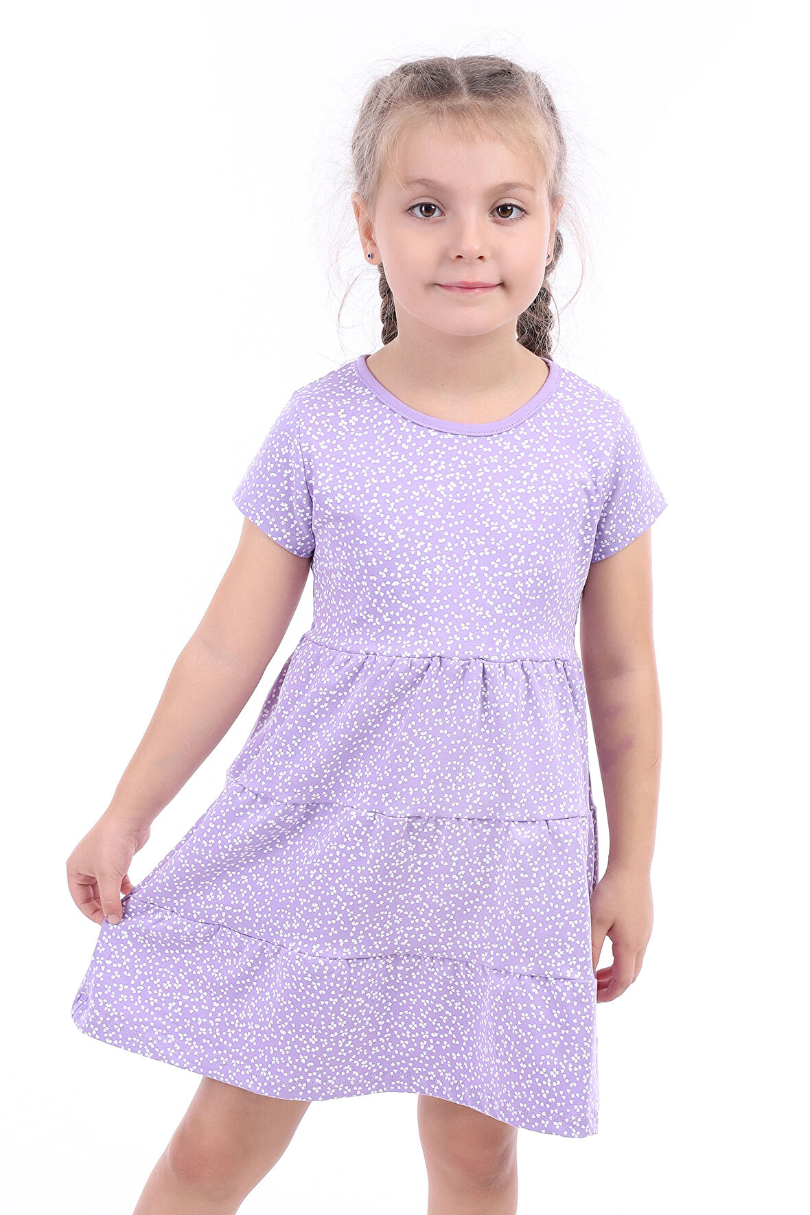 Toontoy Kız Çocuk Baskılı Elbise