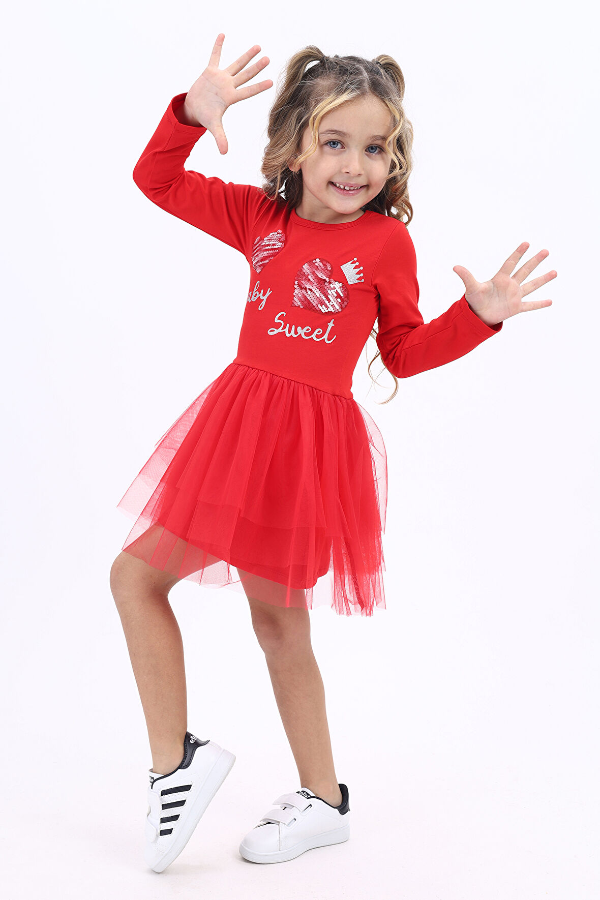 Toontoy Kız Çocuk Baskılı Elbise