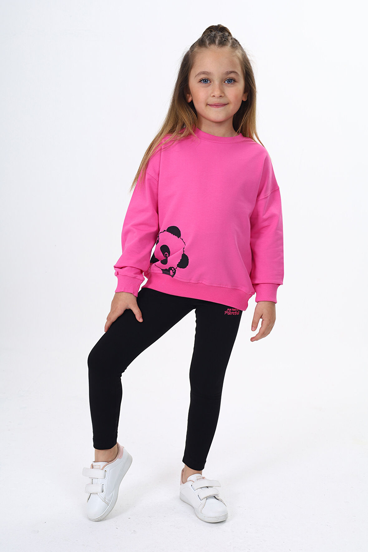 Toontoy Kız Çocuk Baskılı Taytlı Takım