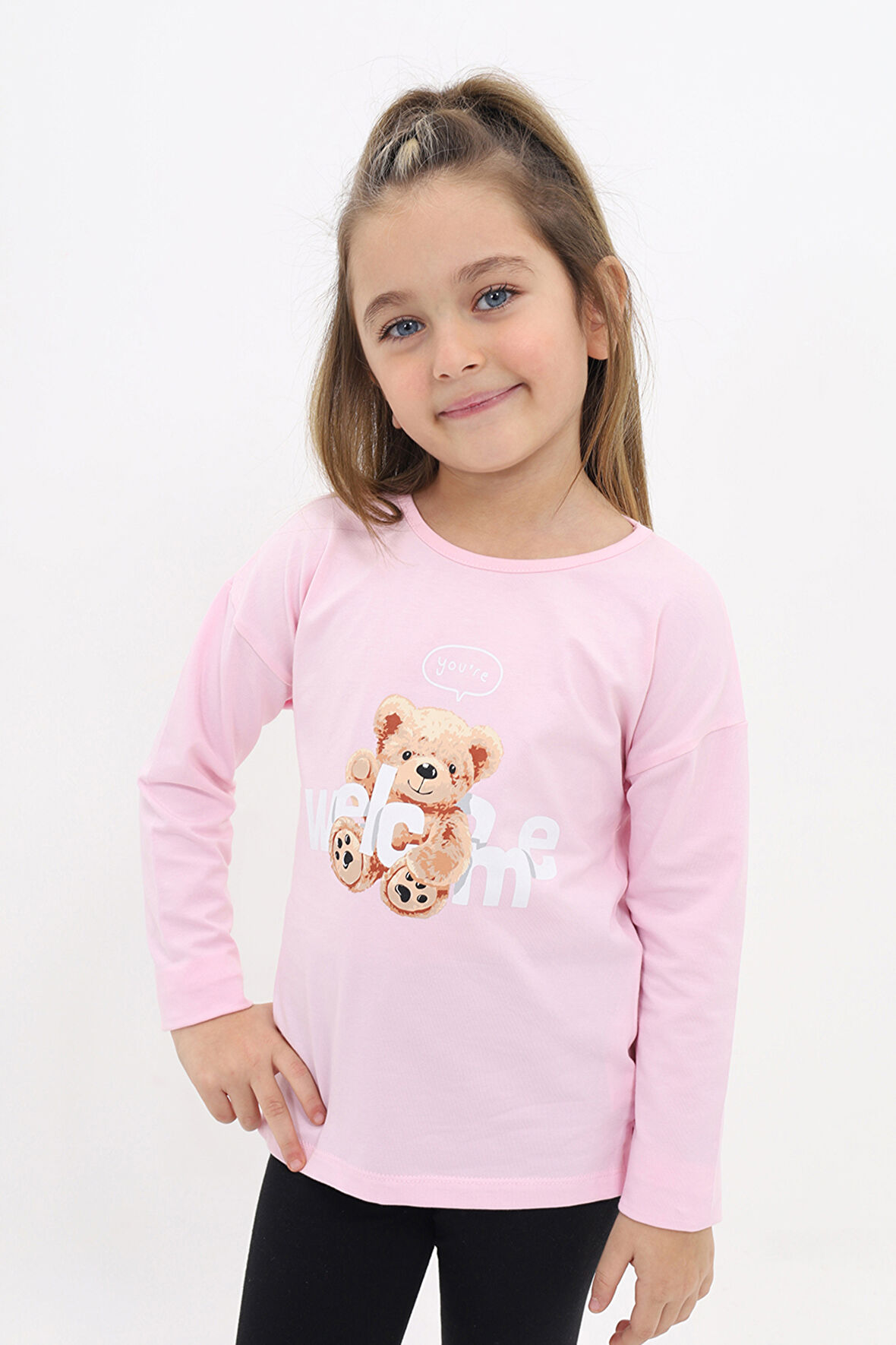 Toontoy Kız Çocuk Baskılı Tişört