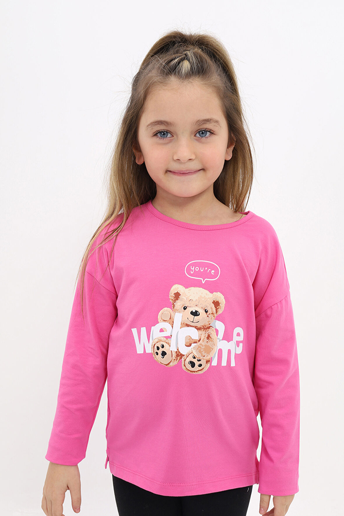 Toontoy Kız Çocuk Baskılı Tişört