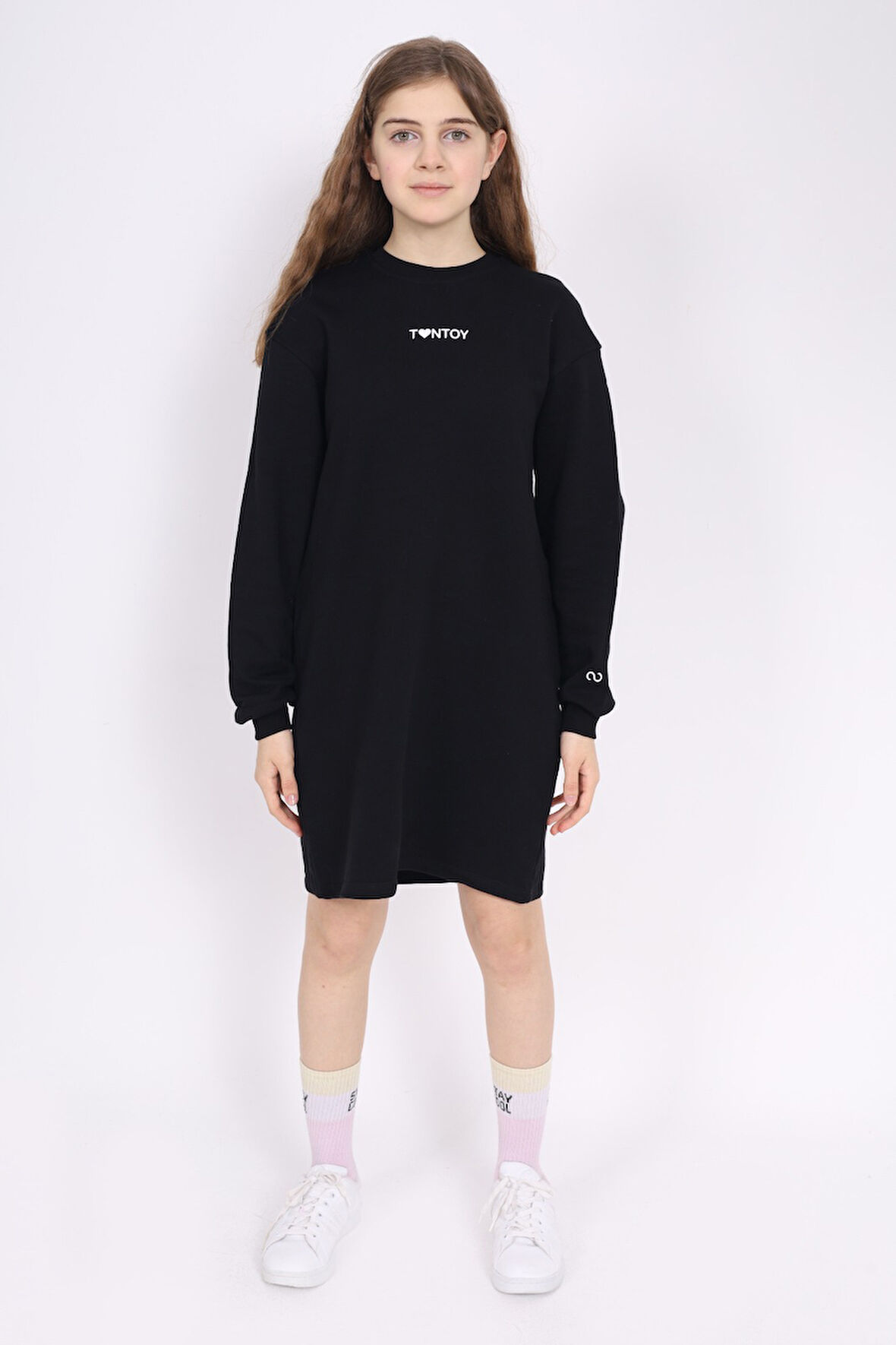 Toontoy Kız Çocuk Baskılı Elbise