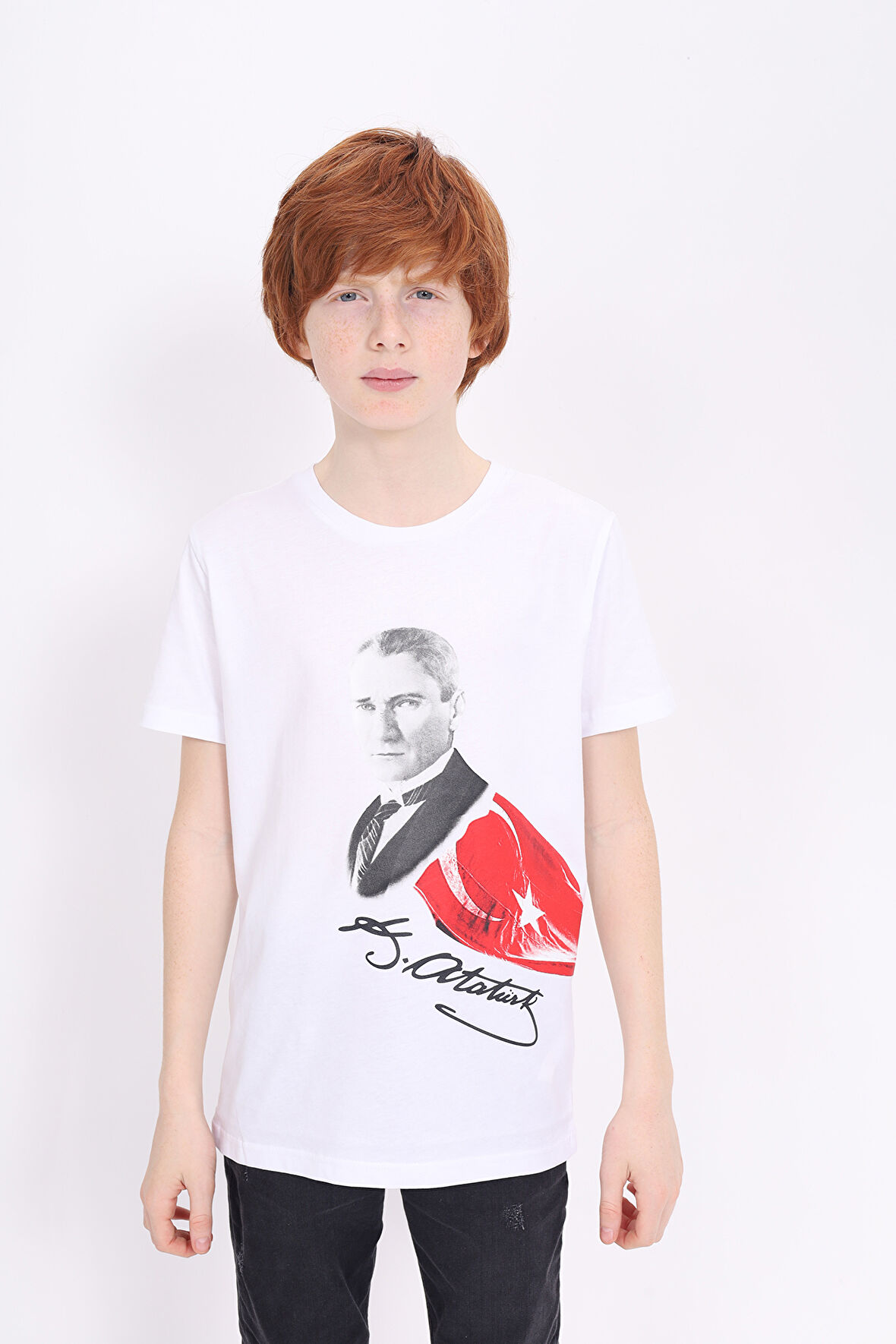 Toontoy Unisex Çocuk Atatürk Baskılı Tişört