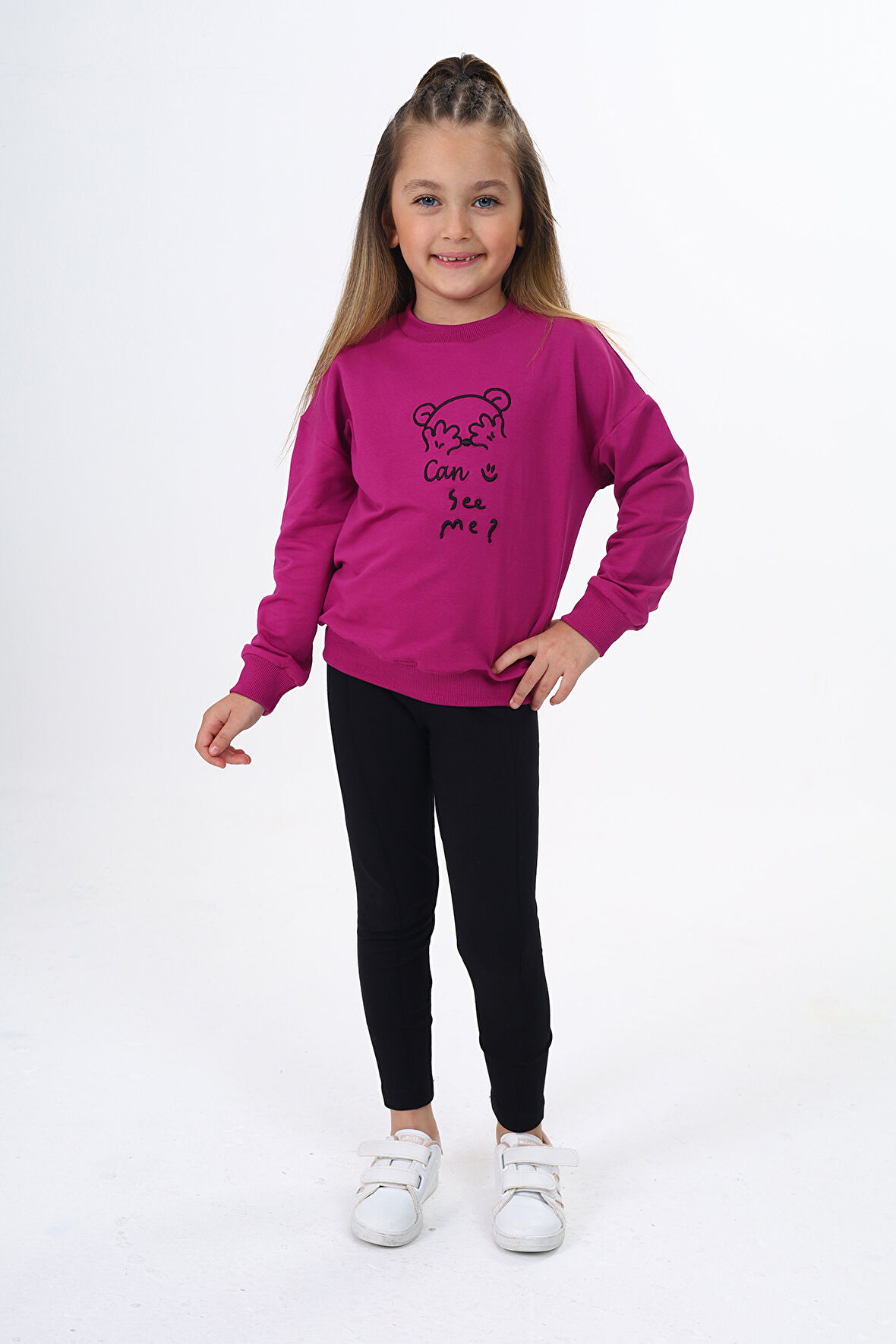 Toontoy Kız Çocuk Nakışlı Taytlı Takım