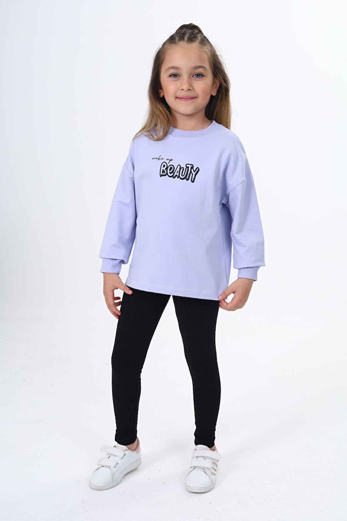 Toontoy Kız Çocuk Baskılı Taytlı Takım