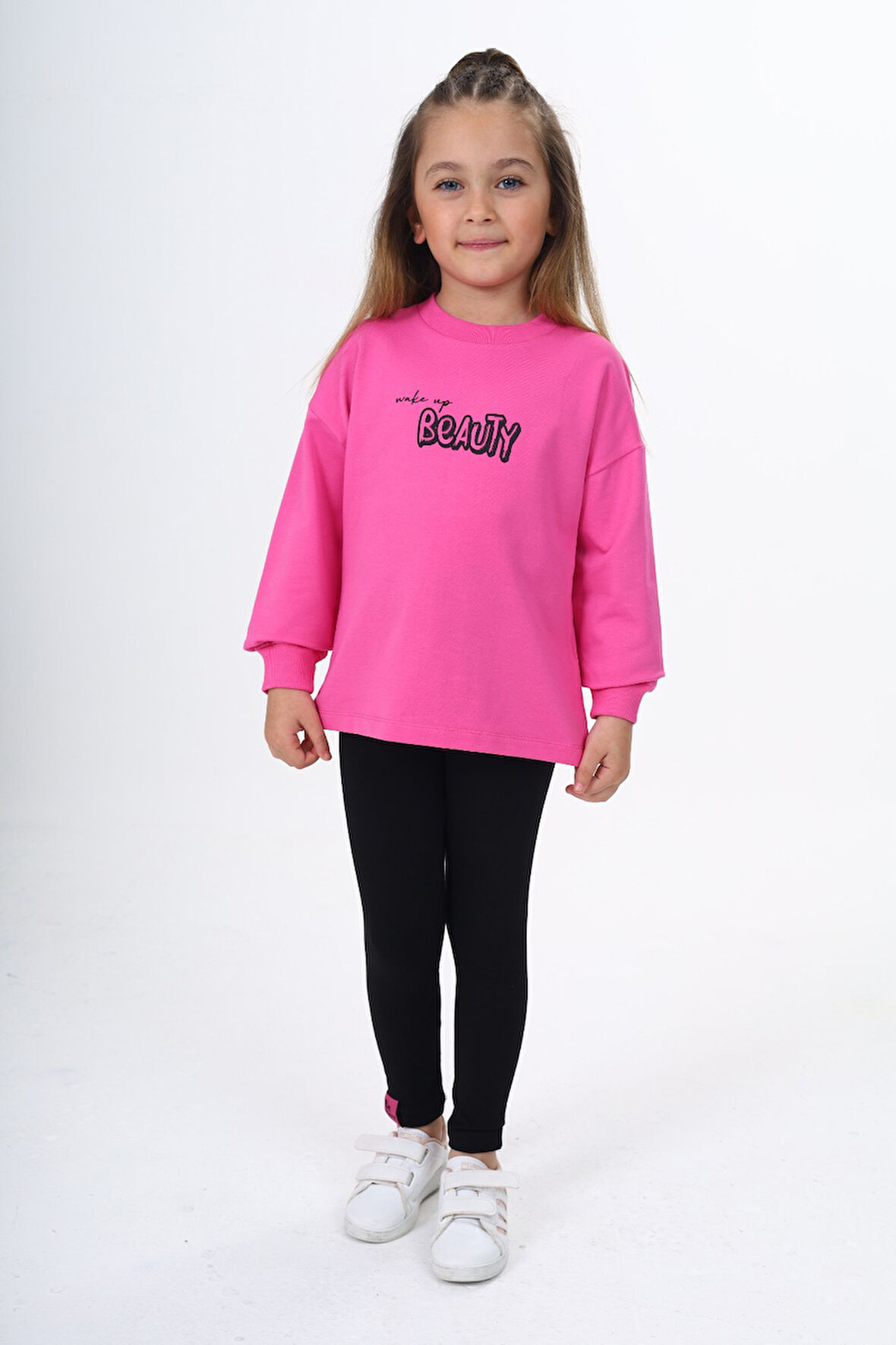 Toontoy Kız Çocuk Baskılı Taytlı Takım