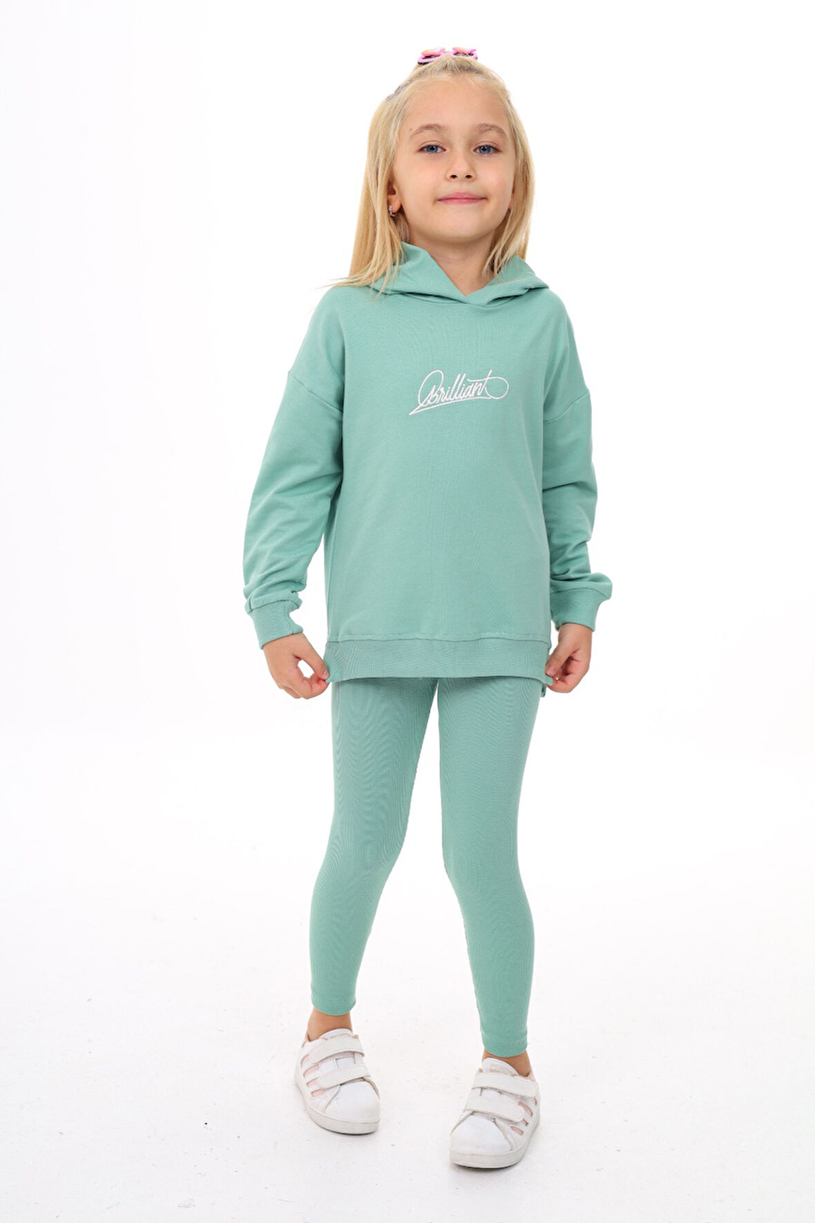 Toontoy Kız Çocuk Nakışlı Taytlı Takım