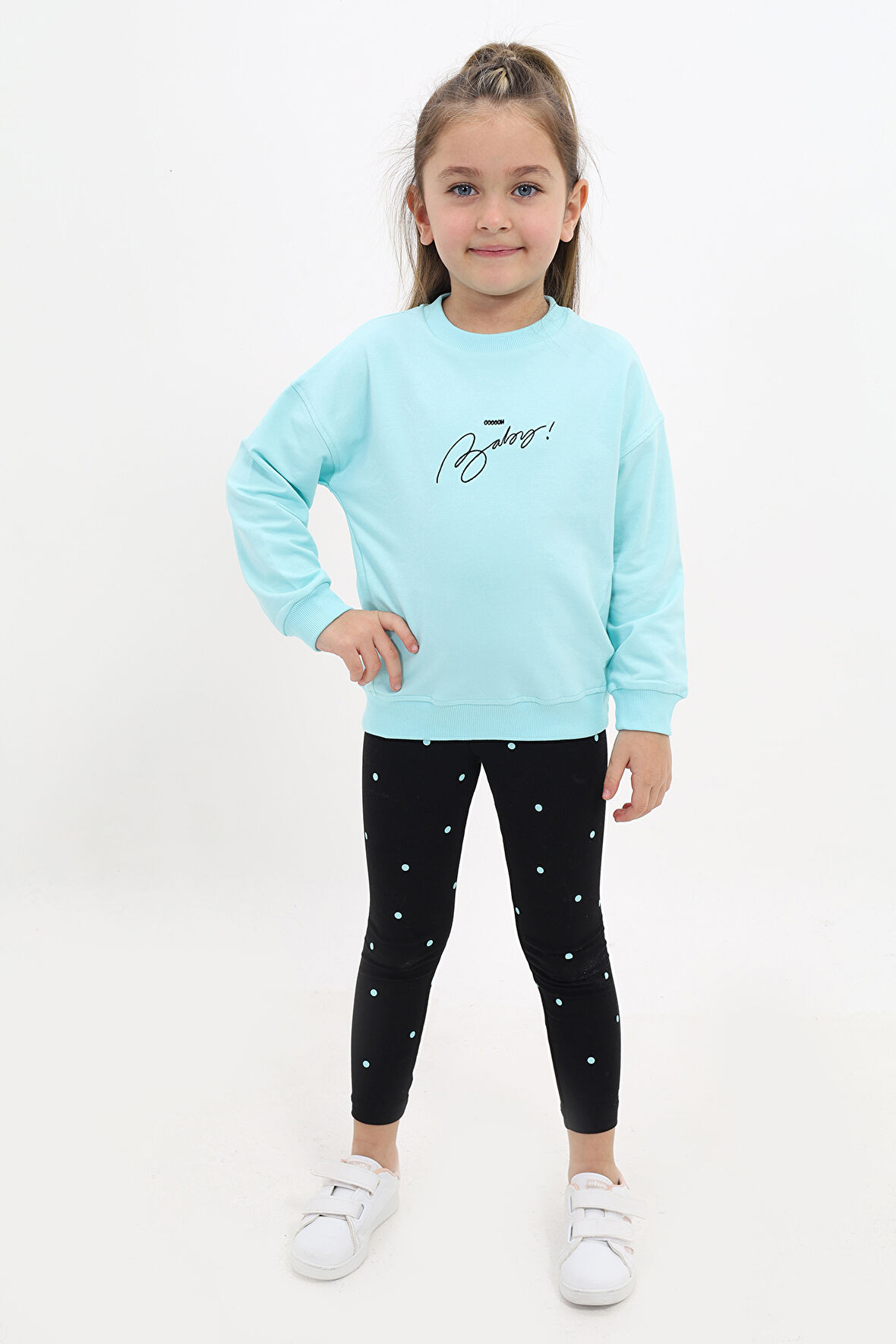 Toontoy Kız Çocuk Nakışlı Taytlı Takım