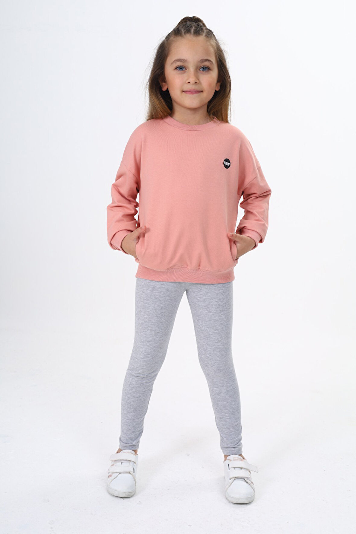 Toontoy Kız Çocuk Baskılı Taytlı Takım