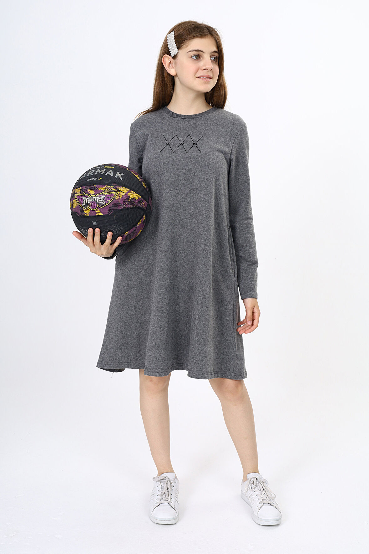 Toontoy Kız Çocuk Nakışlı Elbise