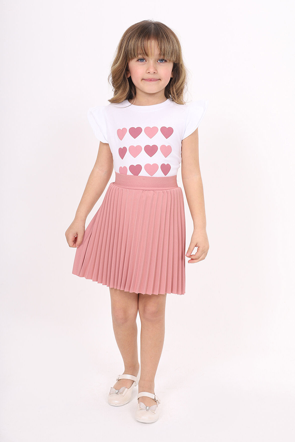 Toontoy Kız Çocuk Baskılı Etekli Takım 