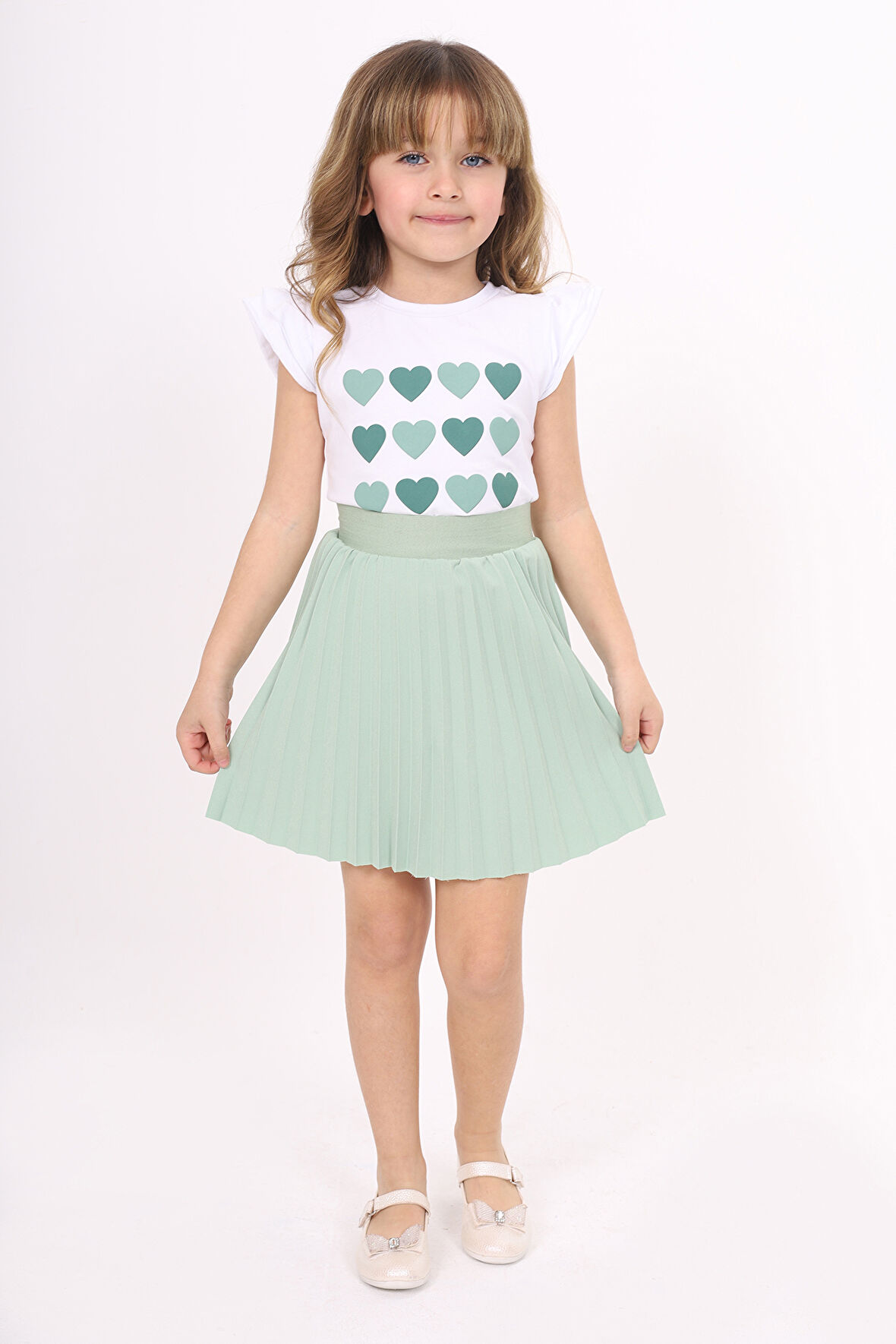 Toontoy Kız Çocuk Baskılı Etekli Takım 