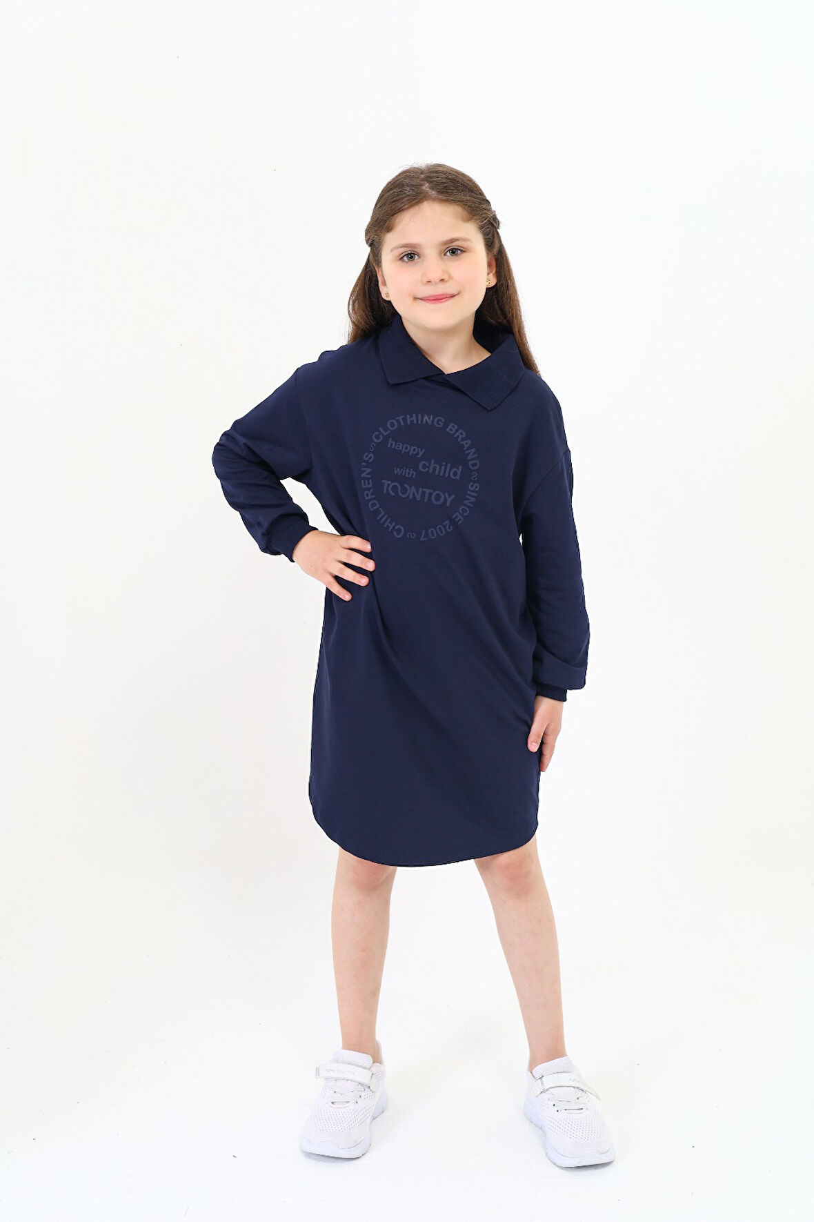 Toontoy Kız Çocuk Baskılı Elbise